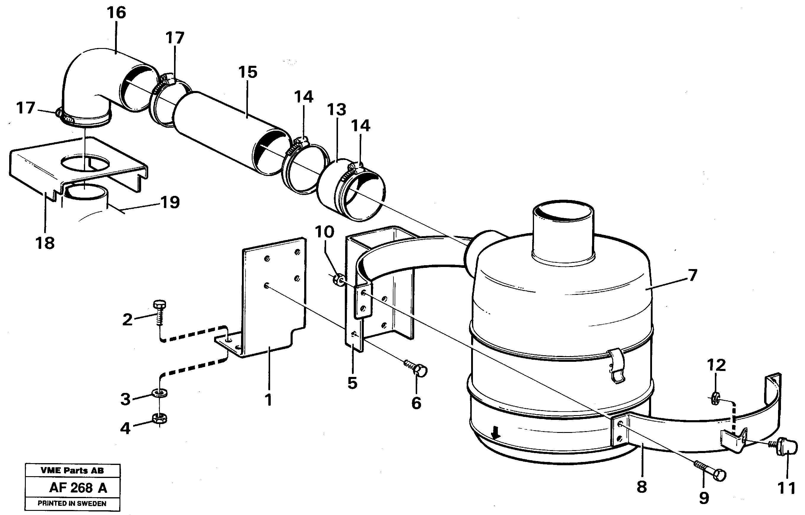 Схема запчастей Volvo L150C - 28762 Oil-bath filter L150/L150C VOLVO BM VOLVO BM L150/L150C SER NO - 2767/- 60708