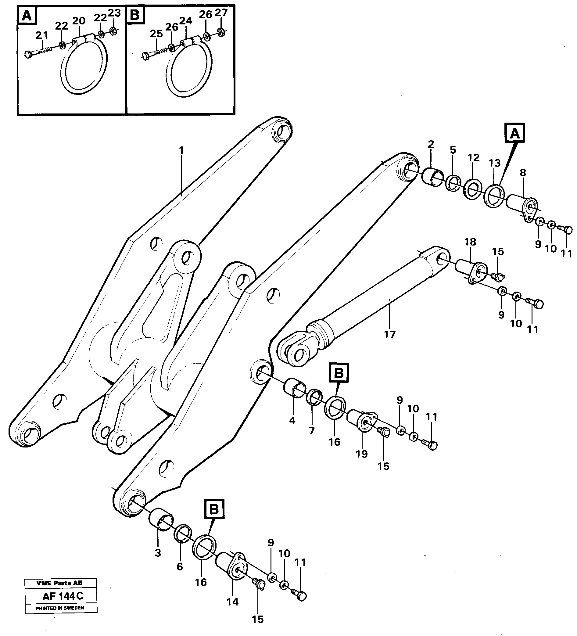 Схема запчастей Volvo L150C - 41209 Lifting unit L150/L150C VOLVO BM VOLVO BM L150/L150C SER NO - 2767/- 60708