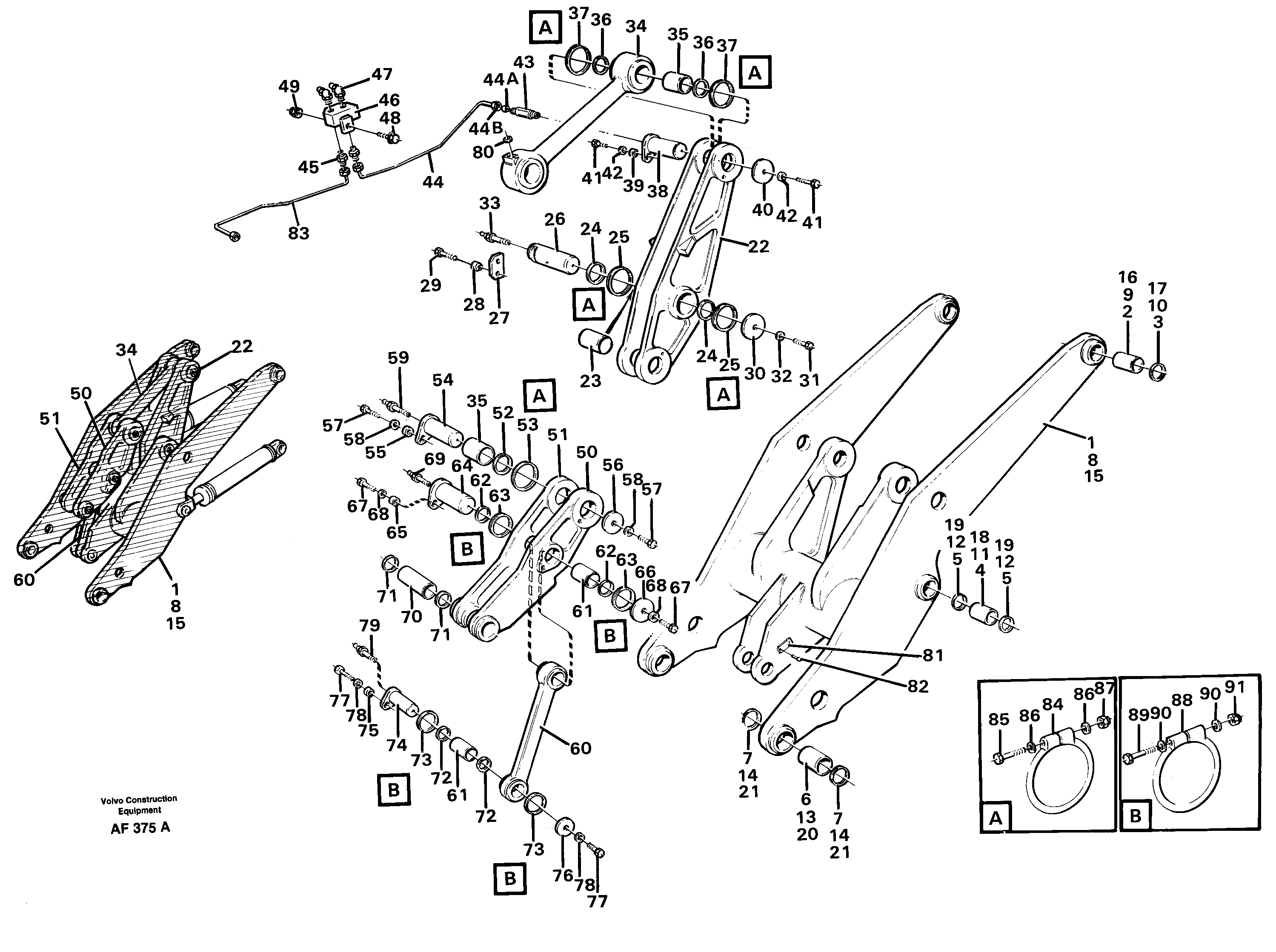 Схема запчастей Volvo L150C - 80217 Loading unit L150/L150C VOLVO BM VOLVO BM L150/L150C SER NO - 2767/- 60708