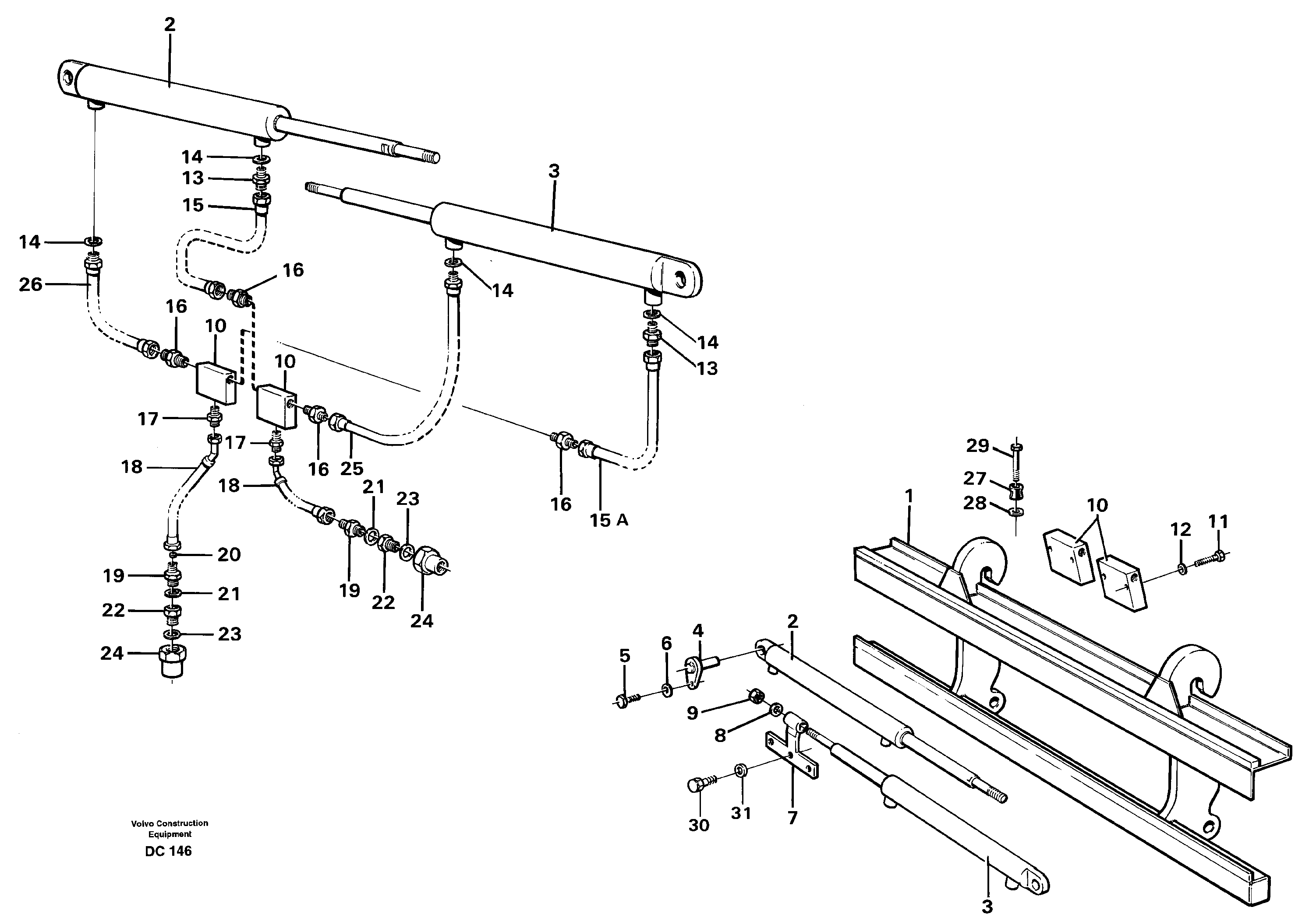 Схема запчастей Volvo L150C - 36484 Fork spreader ATTACHMENTS ATTACHMENTS WHEEL LOADERS GEN. - C