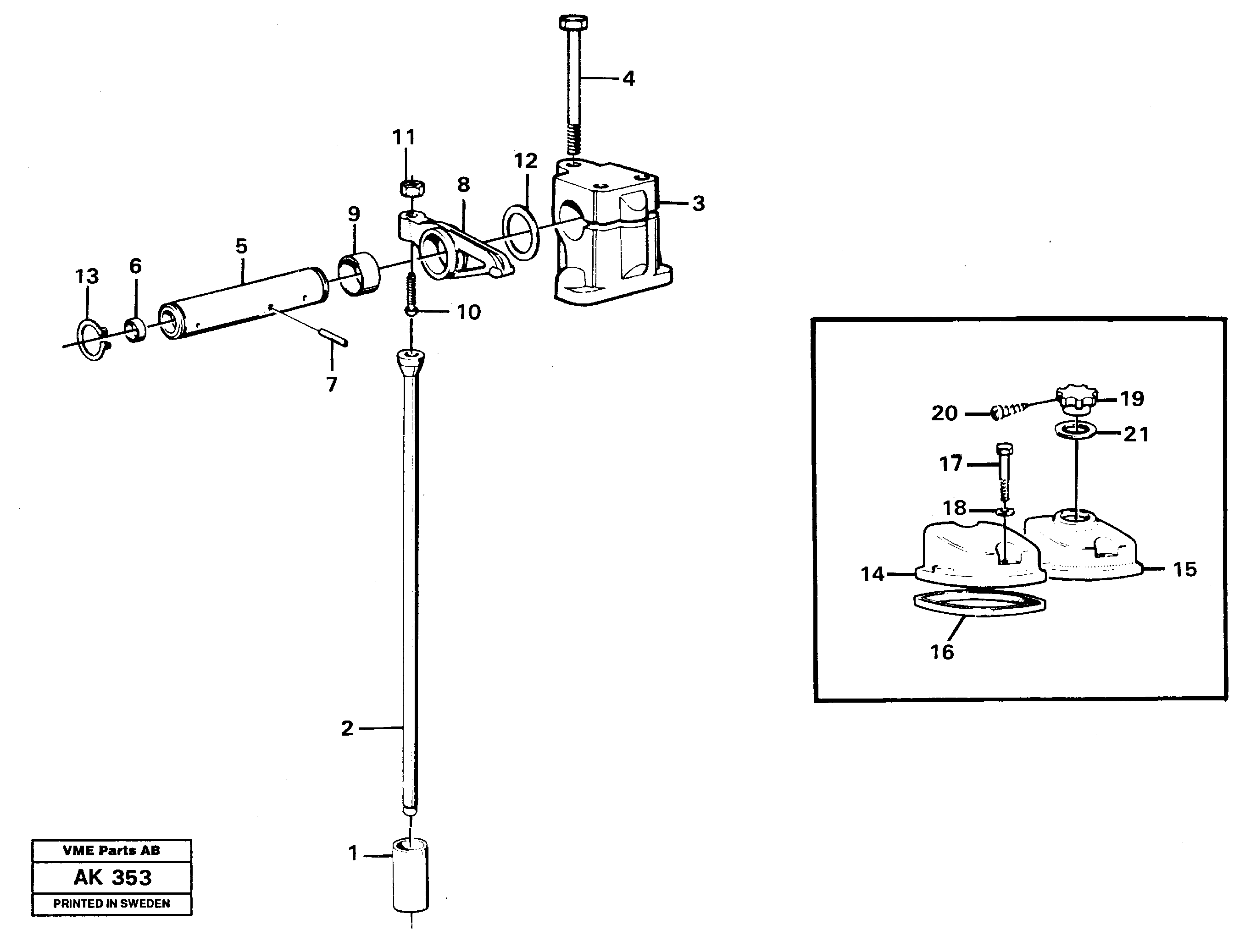 Схема запчастей Volvo L180C - 14605 Valve mechanism L180/L180C VOLVO BM VOLVO BM L180/L180C SER NO -2532 / -60469 USA