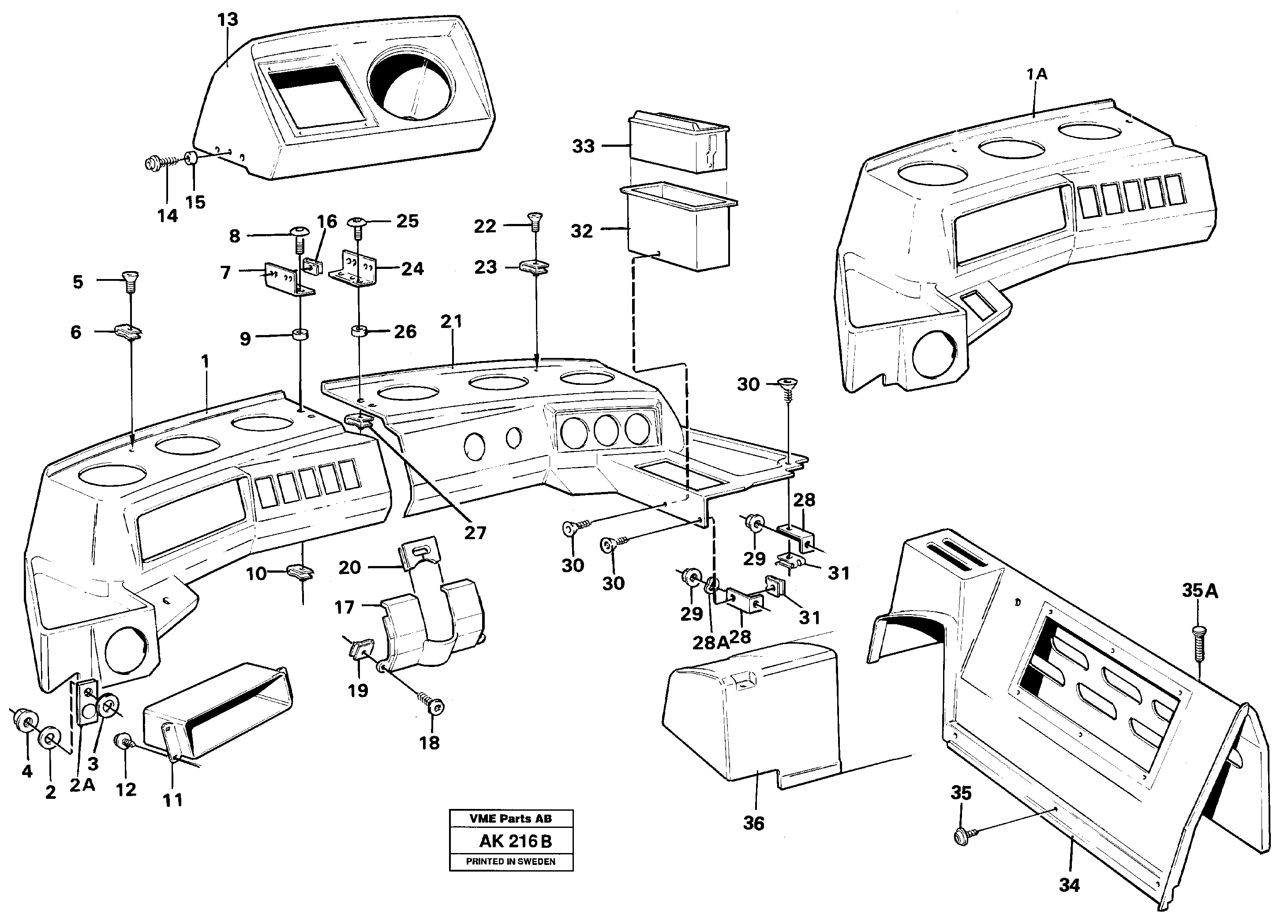 Схема запчастей Volvo L180C - 84068 Instrument panel L180/L180C VOLVO BM VOLVO BM L180/L180C SER NO -2532 / -60469 USA