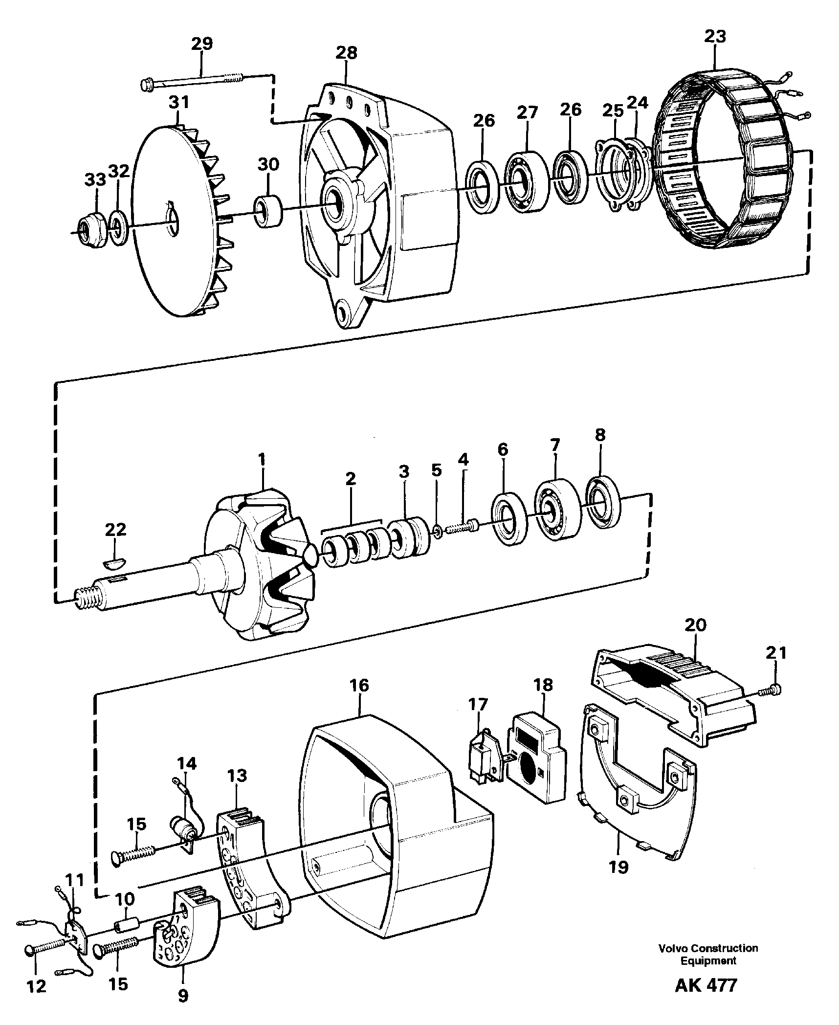 Схема запчастей Volvo L180C - 79911 Alternator L180/L180C VOLVO BM VOLVO BM L180/L180C SER NO -2532 / -60469 USA