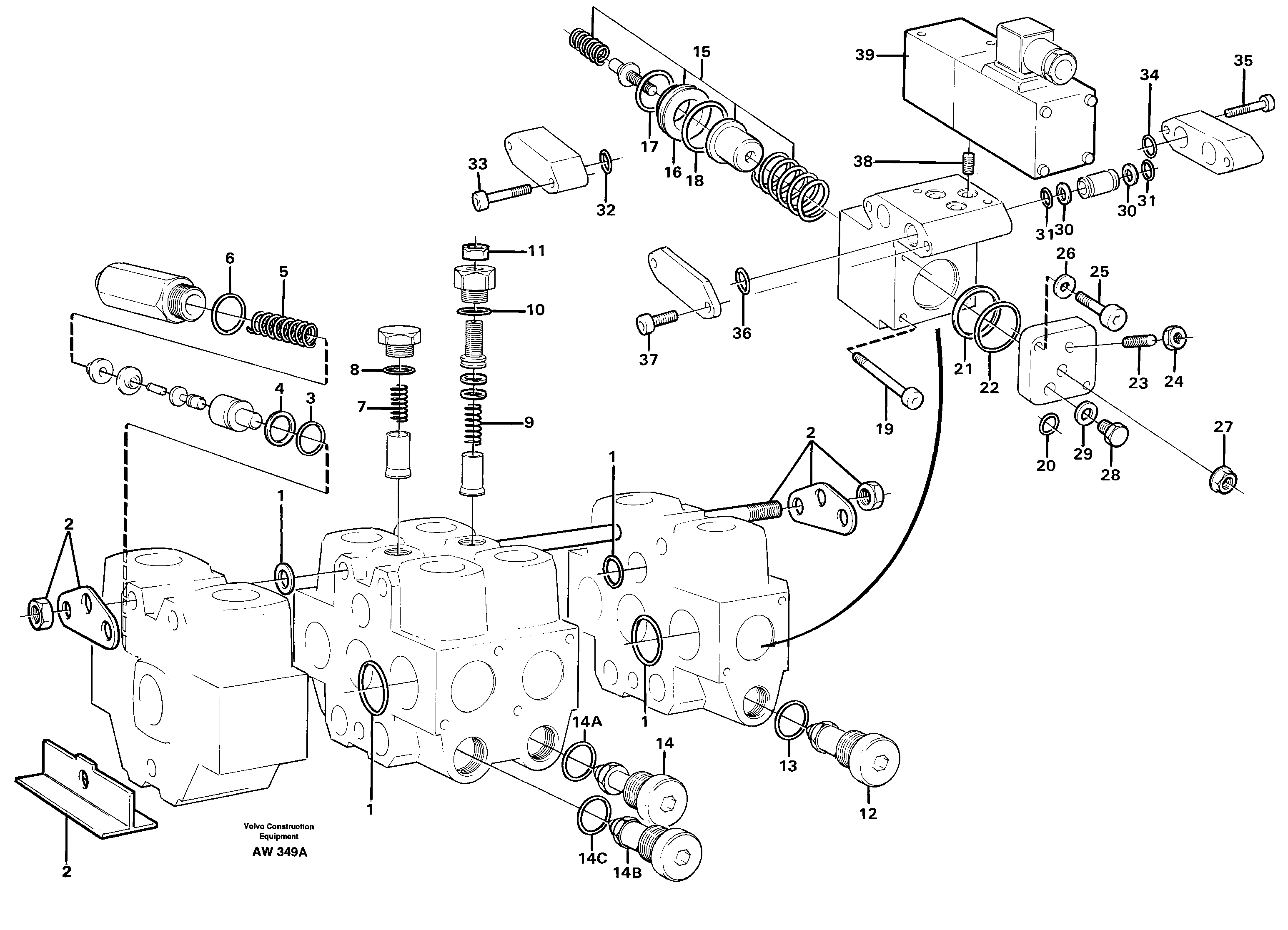 Схема запчастей Volvo L180C - 62849 Control valve L180C S/N 2533-SWE, 60465-USA