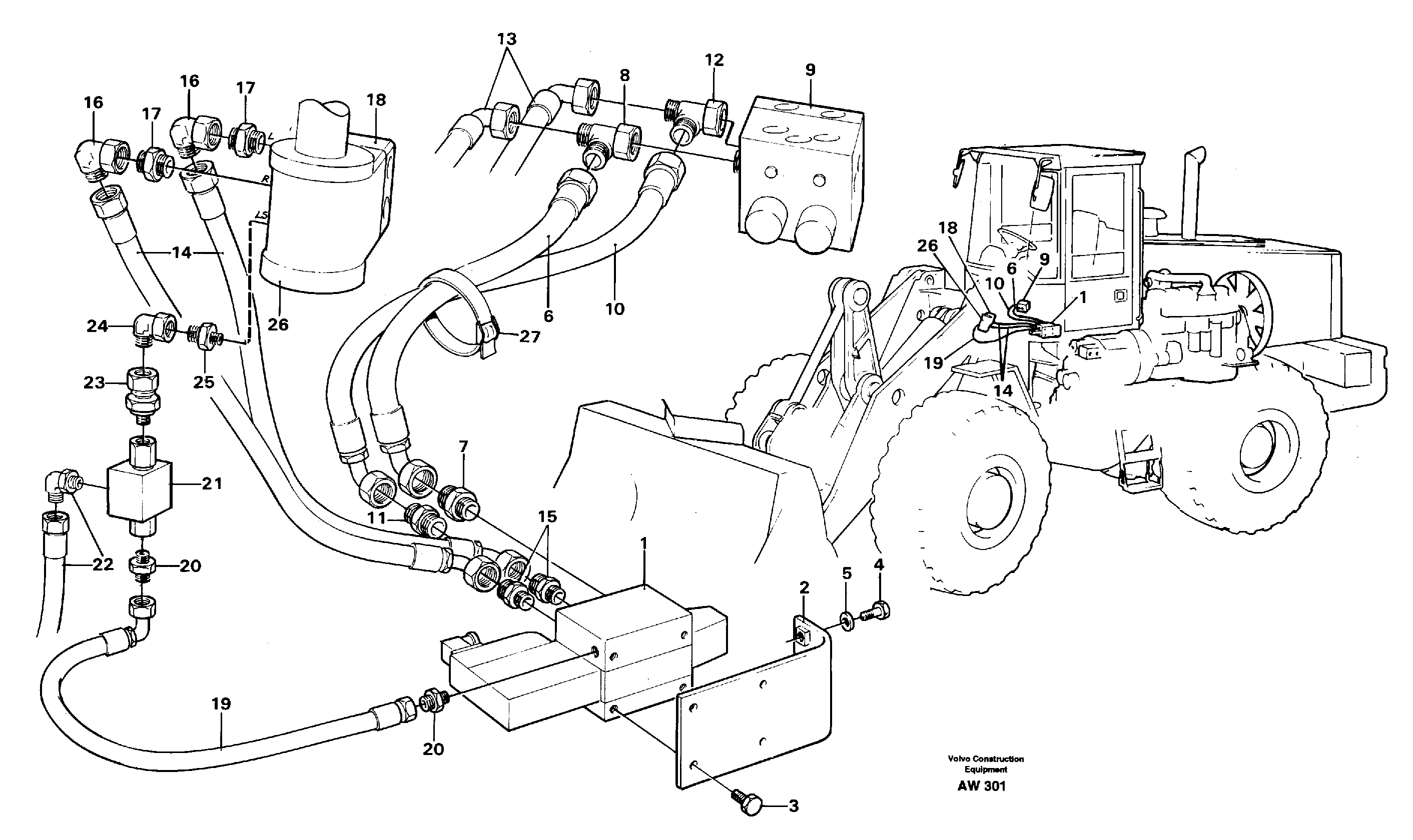 Схема запчастей Volvo L180C - 55184 CDC-steering L180C S/N 2533-SWE, 60465-USA
