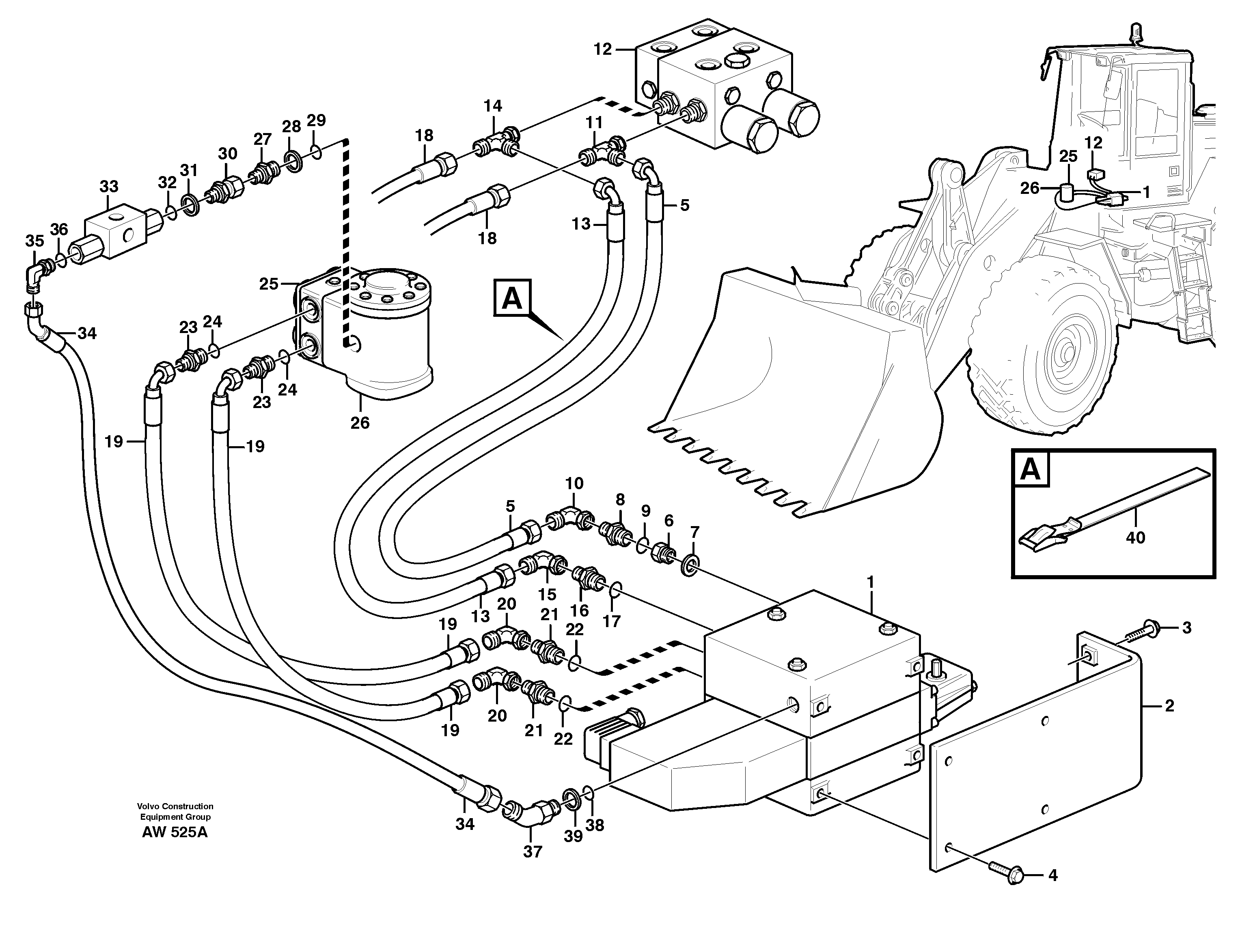 Схема запчастей Volvo L180C - 55185 CDC - steering L180C S/N 2533-SWE, 60465-USA