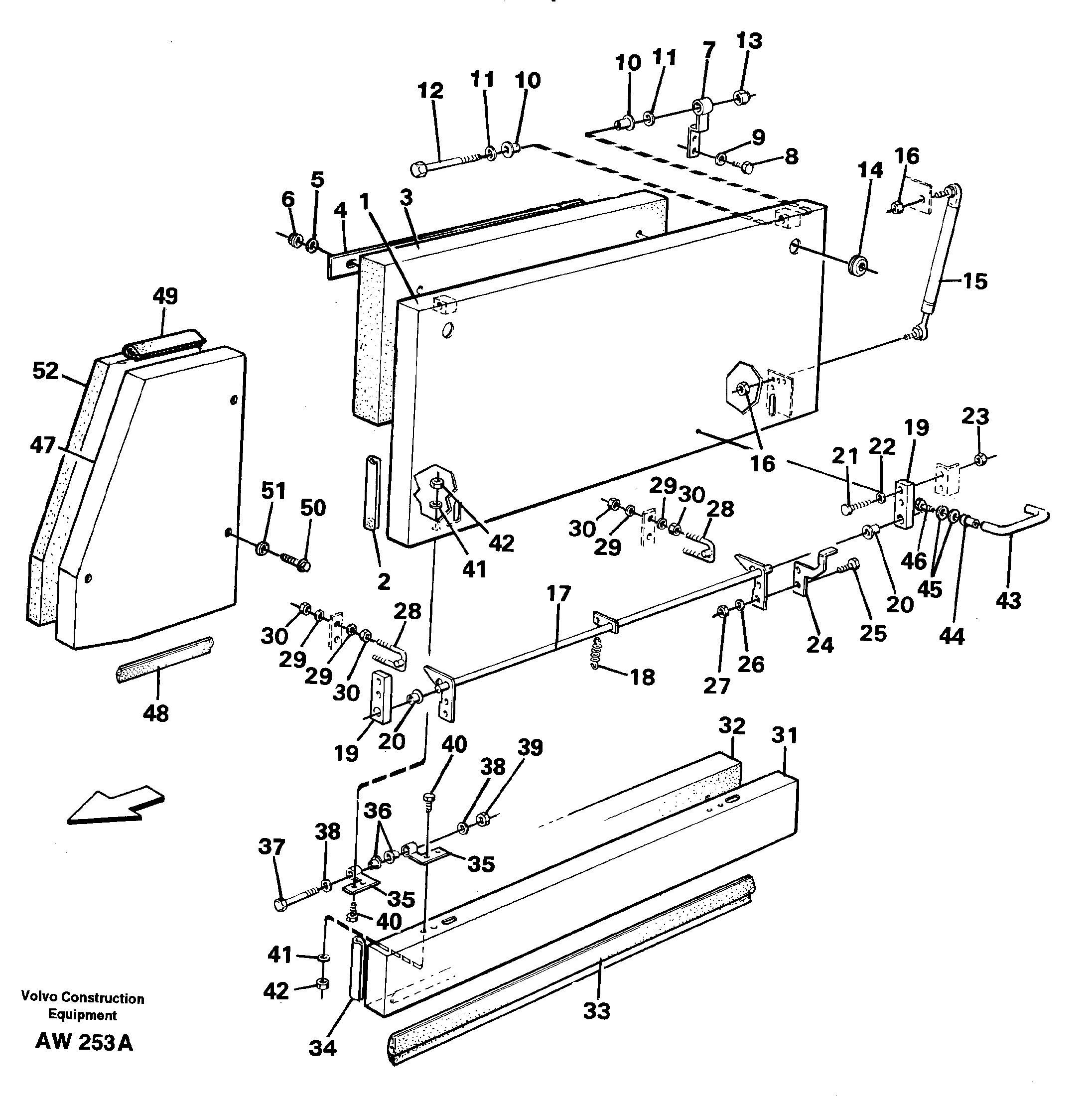 Схема запчастей Volvo L180C - 89074 Side hatches L180C S/N 2533-SWE, 60465-USA