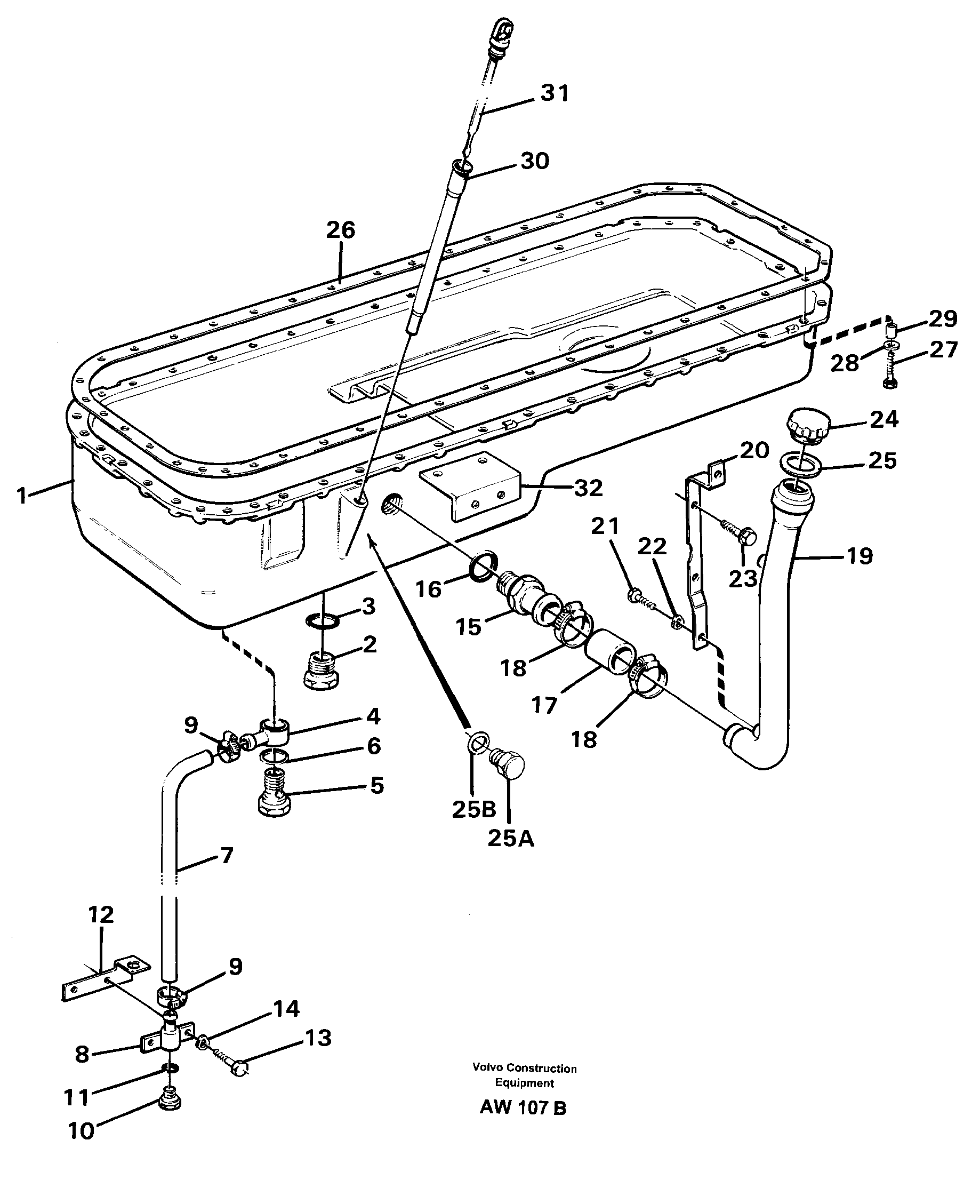 Схема запчастей Volvo L180C - 84018 Oil sump L180C S/N 2533-SWE, 60465-USA