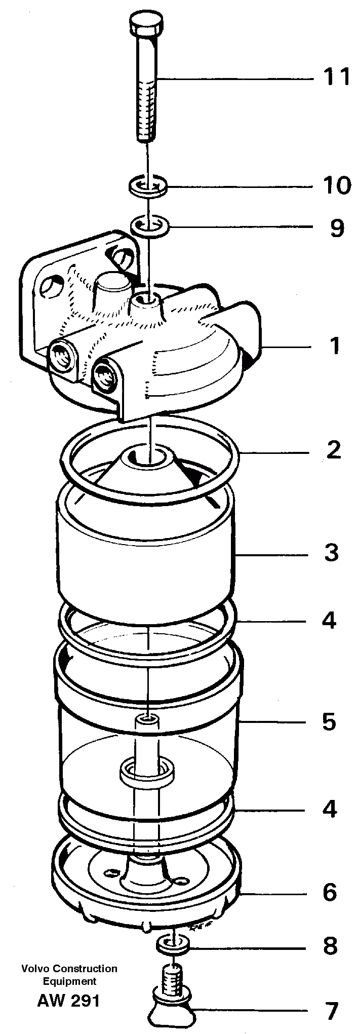 Схема запчастей Volvo L180C - 20751 Water separator L180C S/N 2533-SWE, 60465-USA