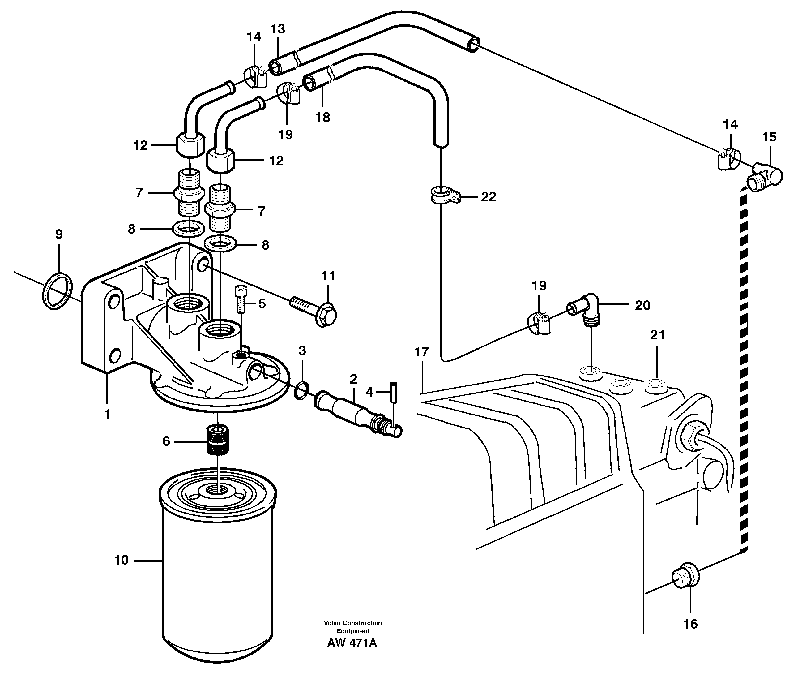 Схема запчастей Volvo L180C - 25122 Coolant filter L180C S/N 2533-SWE, 60465-USA