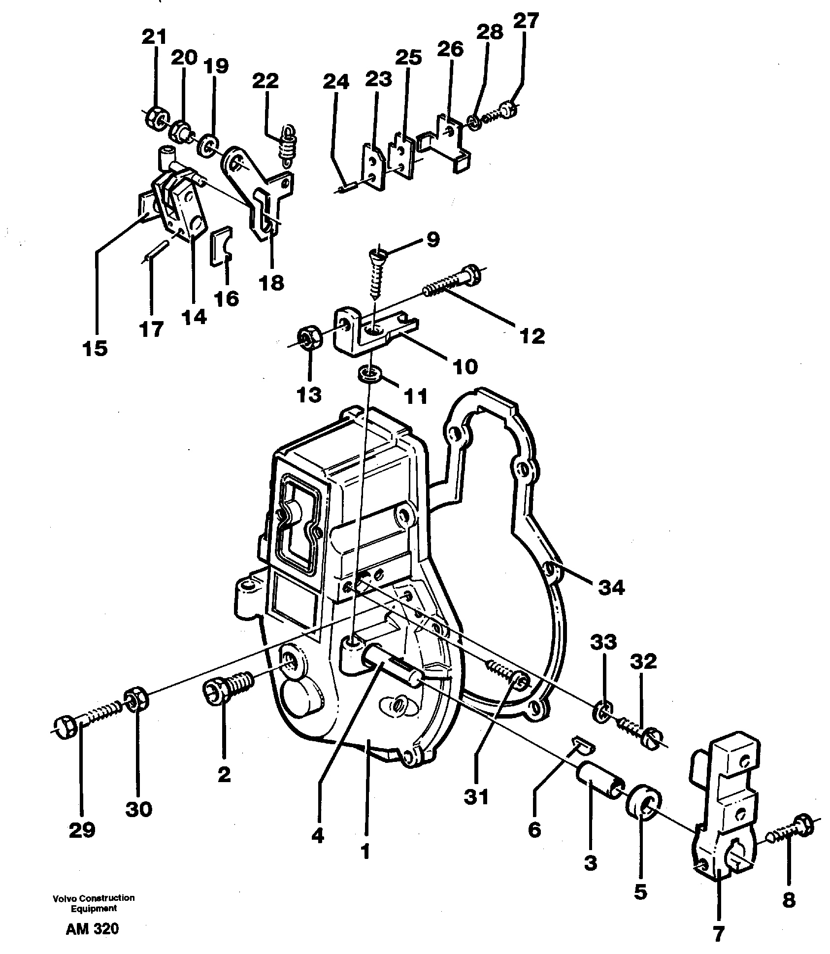 Схема запчастей Volvo L330C - 29806 Regulator cover L330C VOLVO BM VOLVO BM L330C SER NO - 60187
