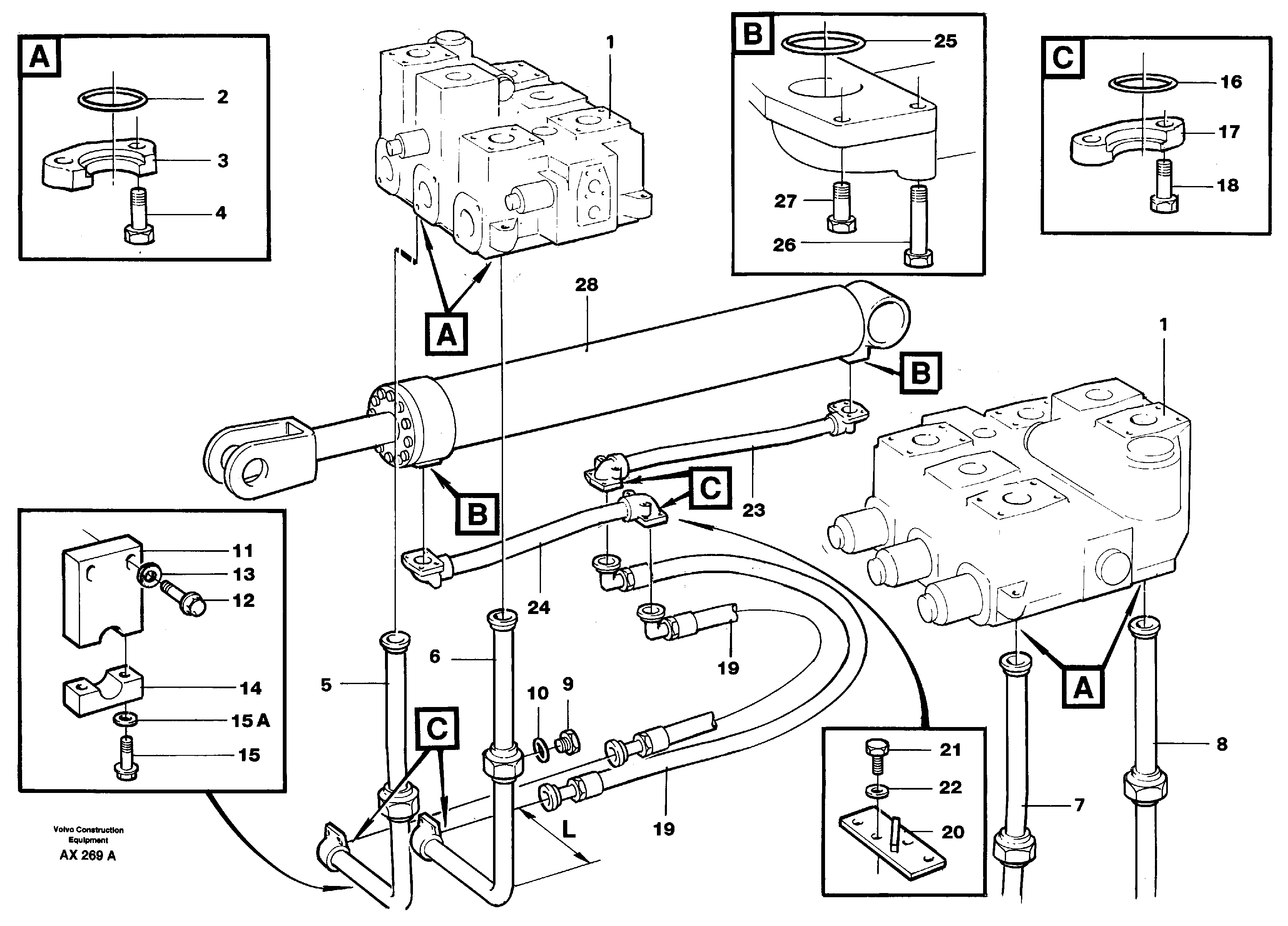 Схема запчастей Volvo L330C - 58875 Hydraulic system: lift function L330C SER NO 60188-