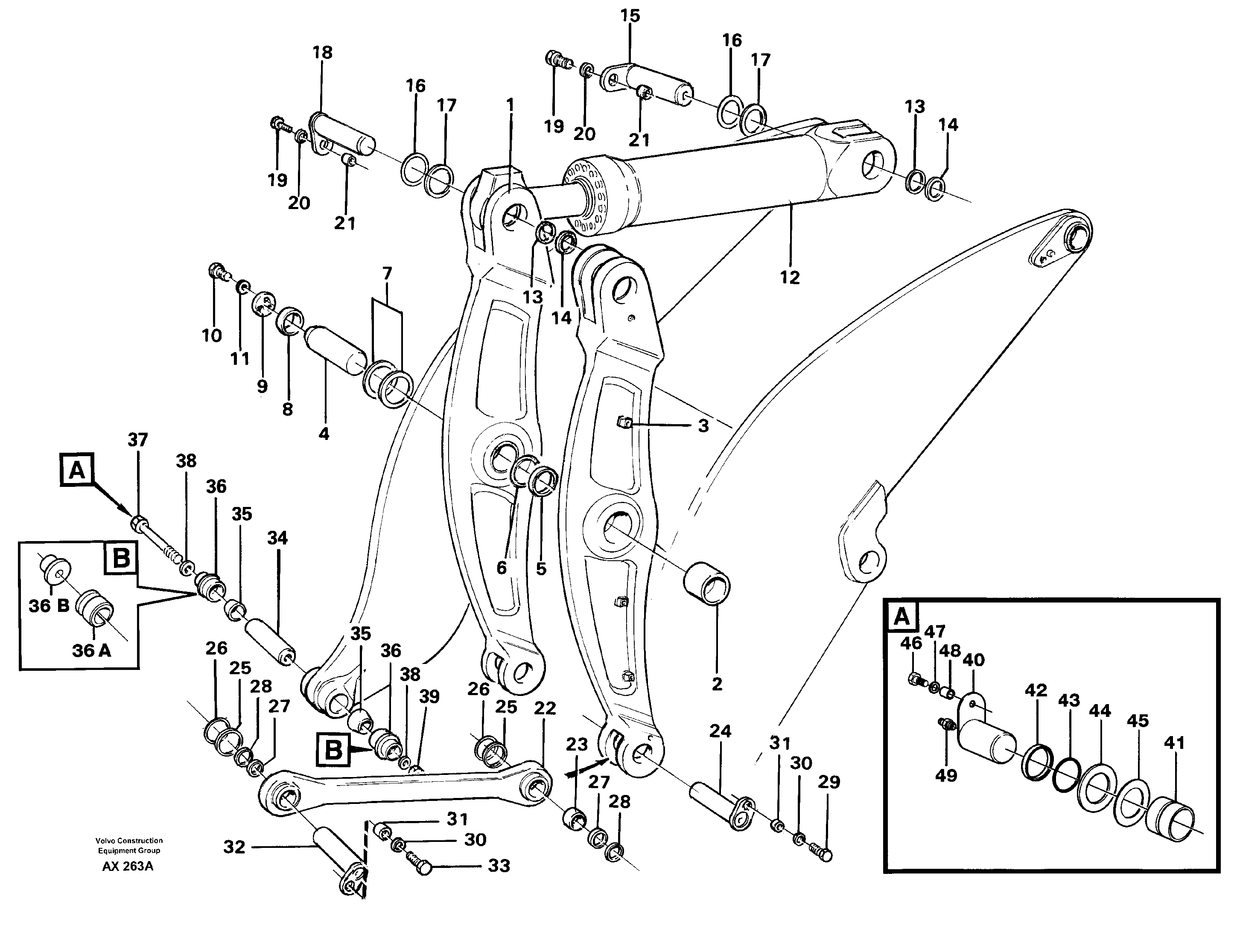 Схема запчастей Volvo L330C - 54289 Control arms L330C SER NO 60188-