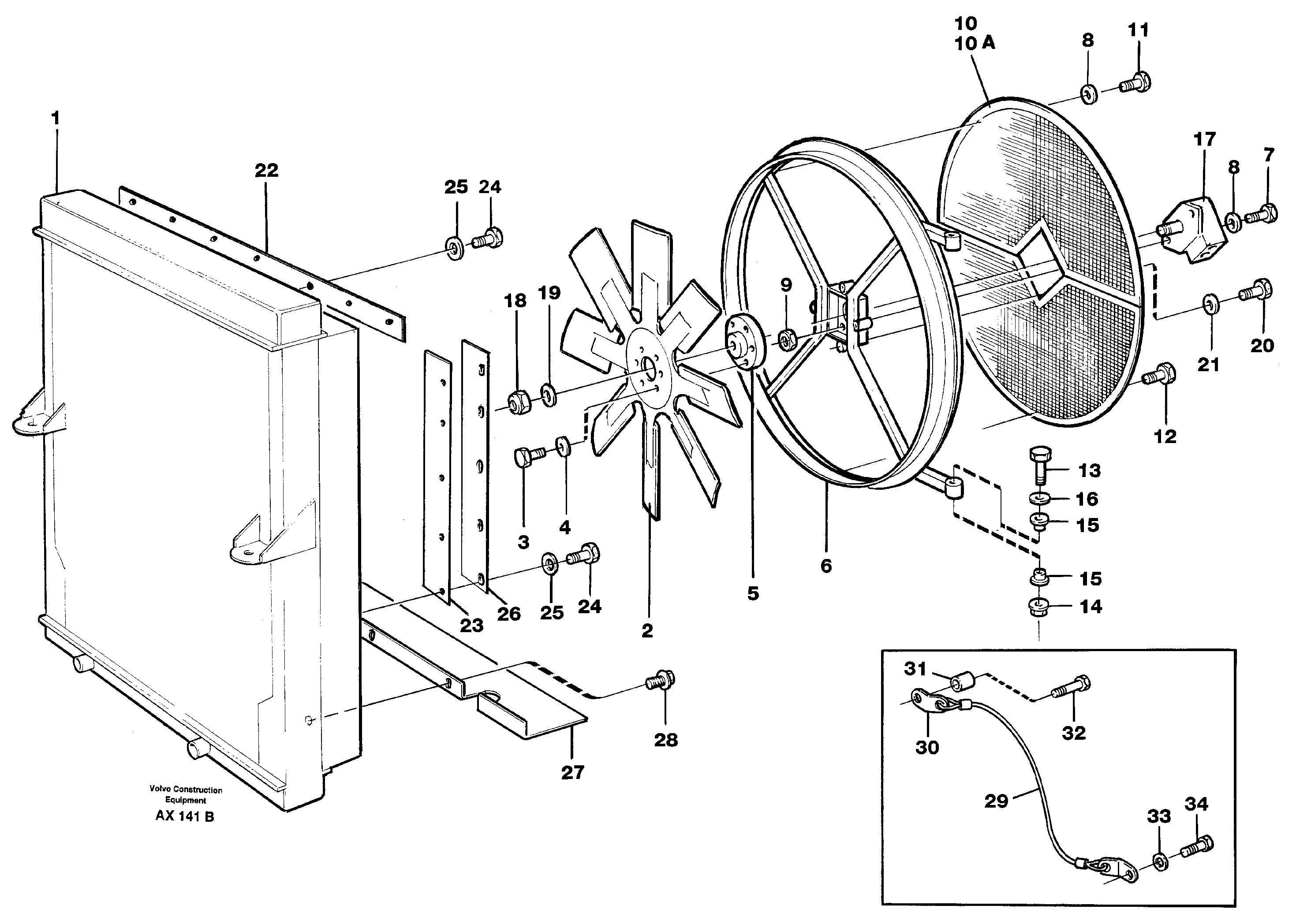 Схема запчастей Volvo L330C - 29045 Вентилятор и кожух L330C SER NO 60188-