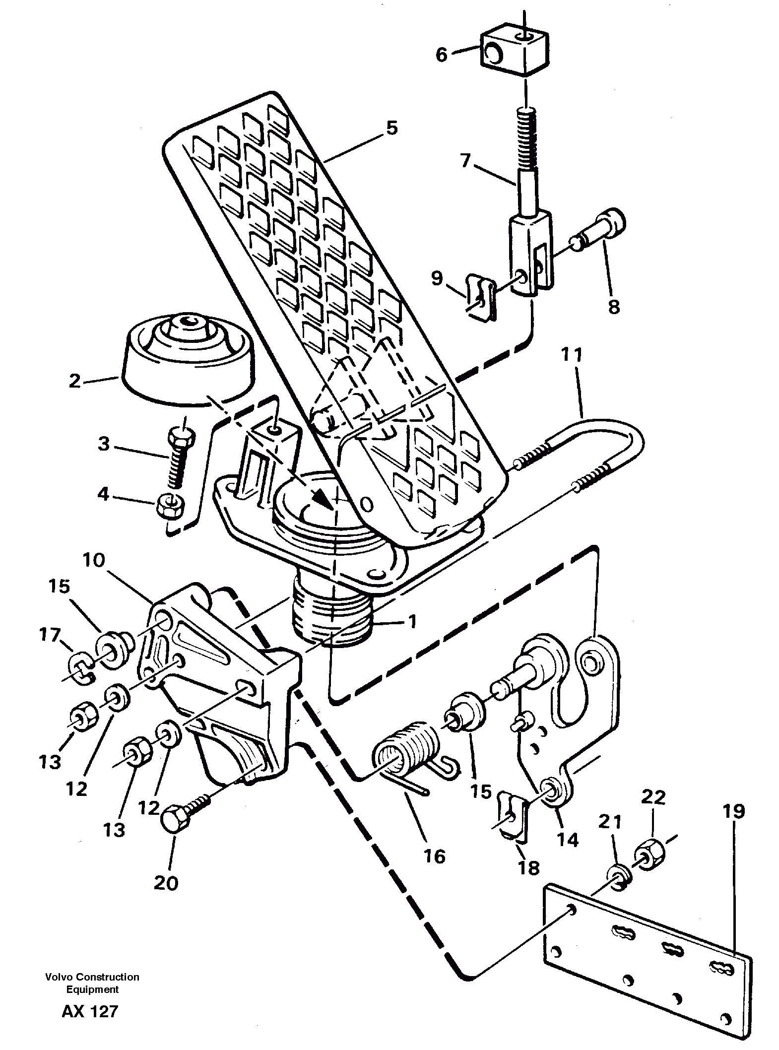 Схема запчастей Volvo L330C - 86951 Accelerator pedal L330C SER NO 60188-