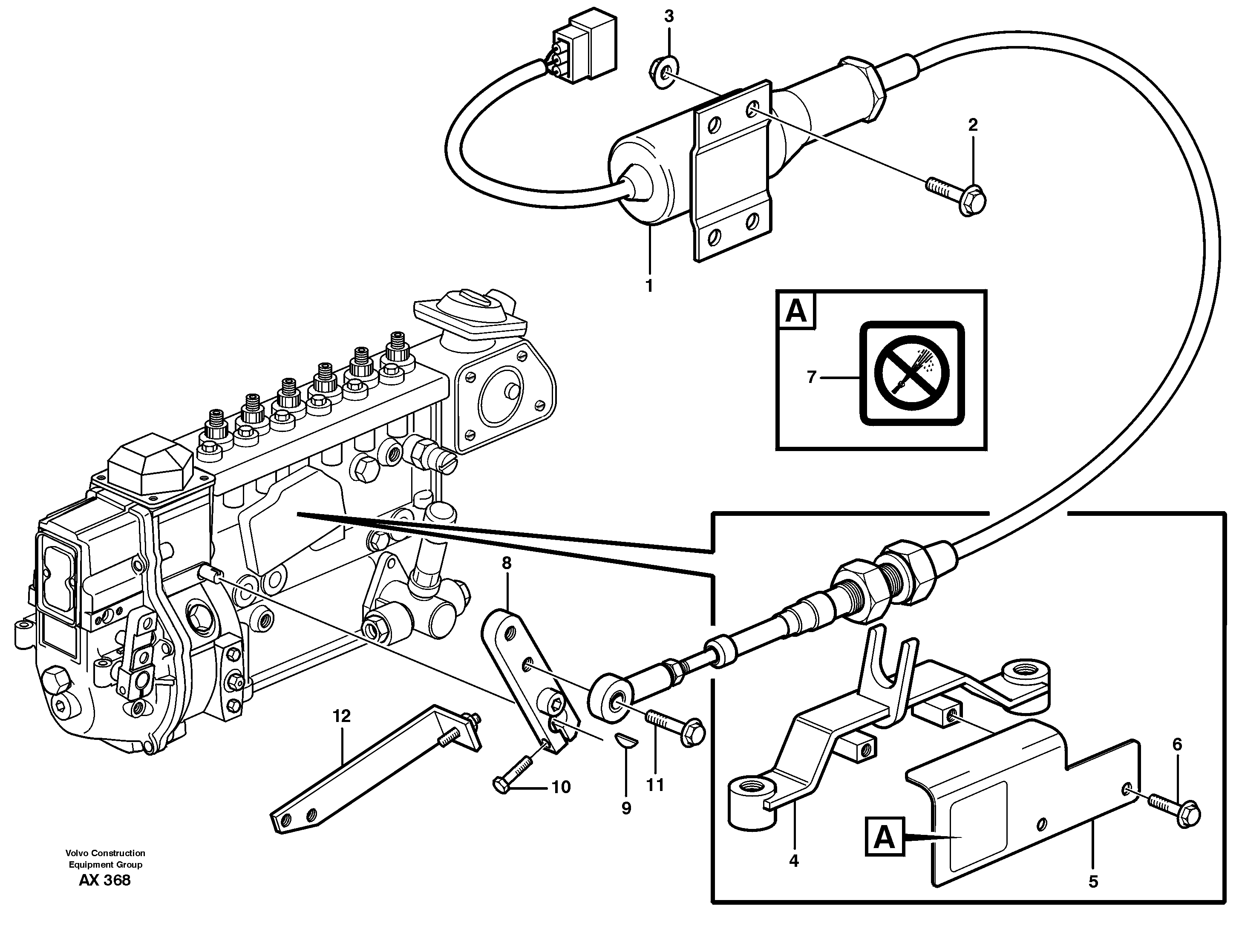 Схема запчастей Volvo L330C - 82160 Stop control L330C SER NO 60188-