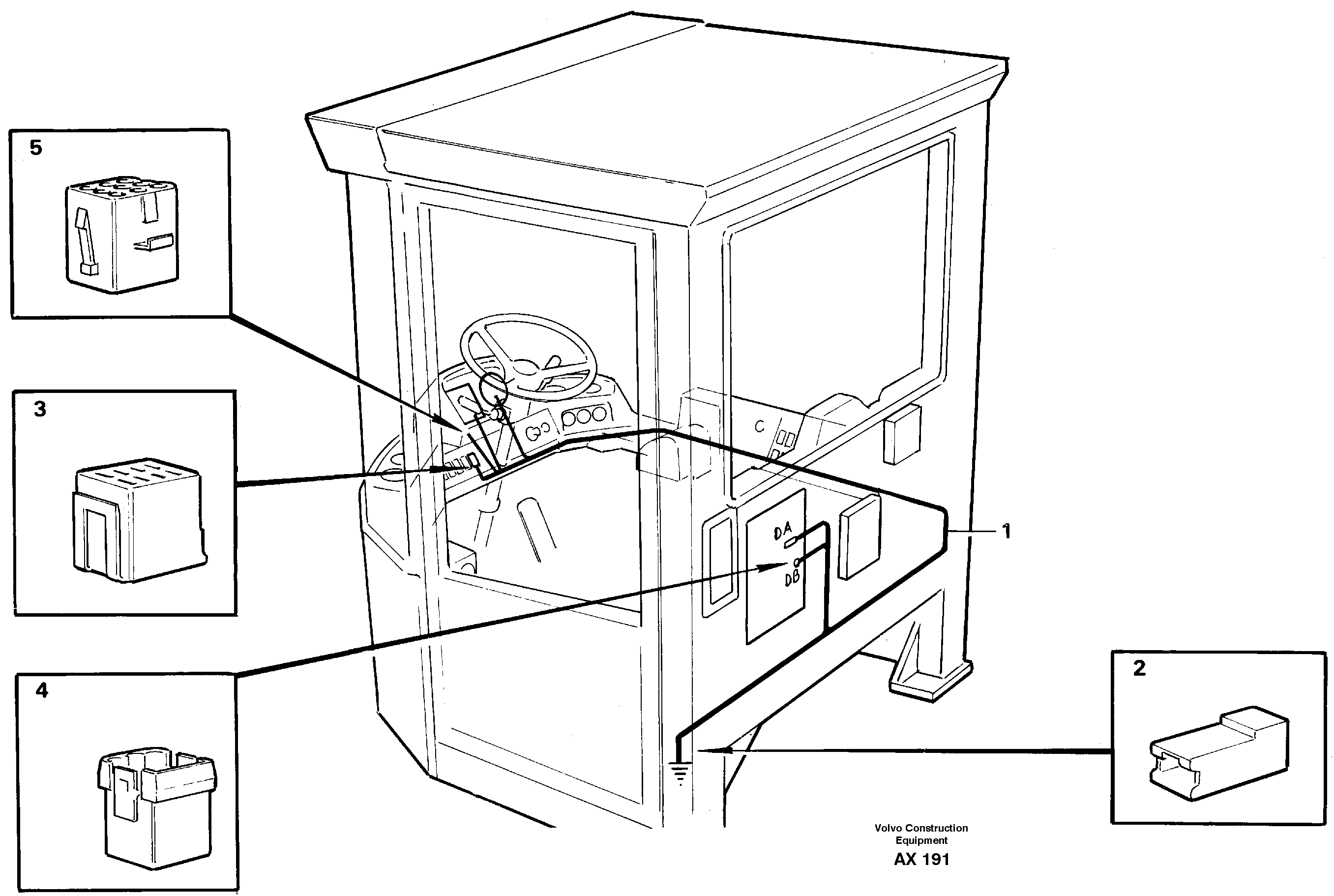 Схема запчастей Volvo L330C - 54253 Cable harnesses, cab L330C SER NO 60188-