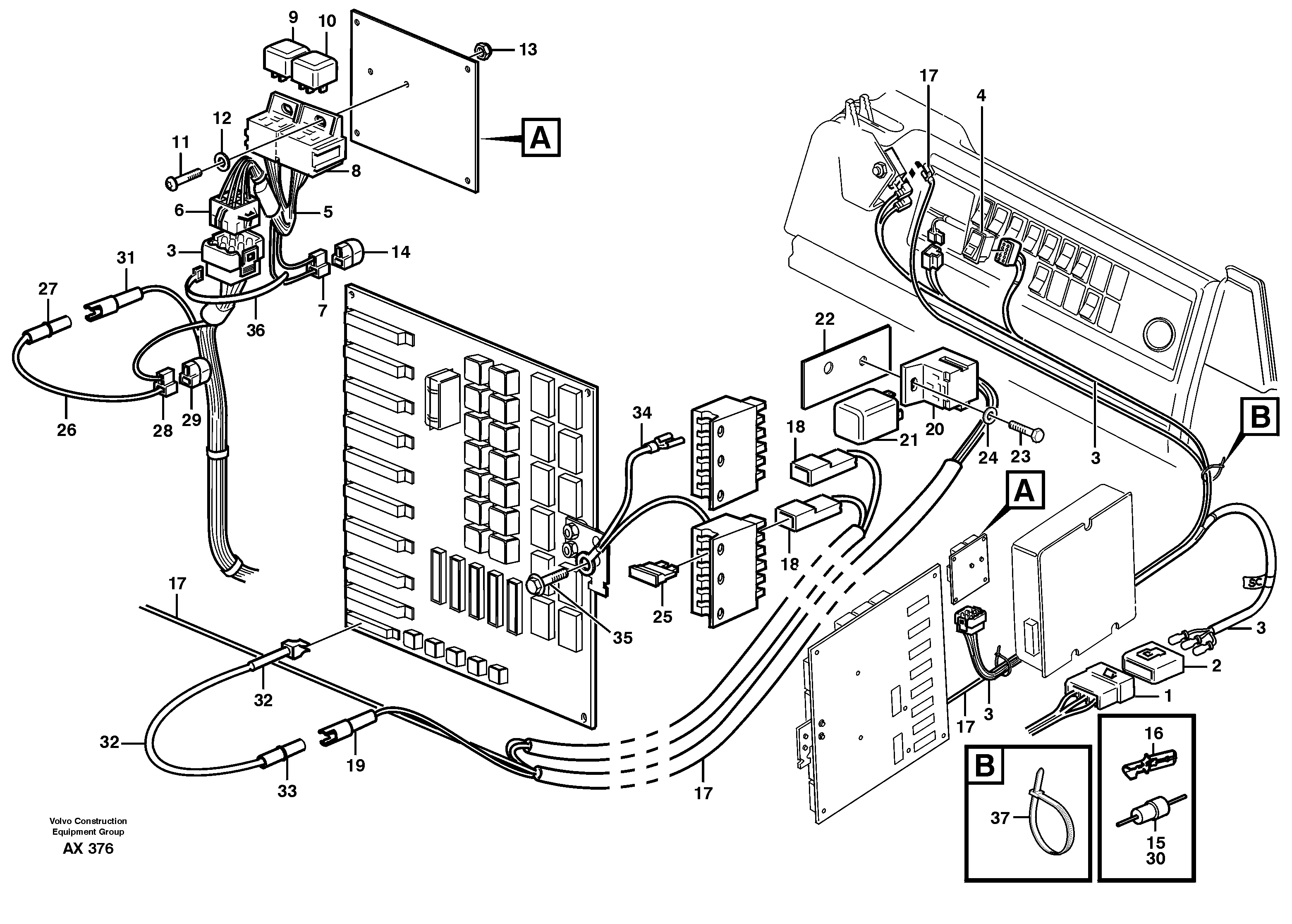 Схема запчастей Volvo L330C - 54267 Cable harness, air conditioning L330C SER NO 60188-