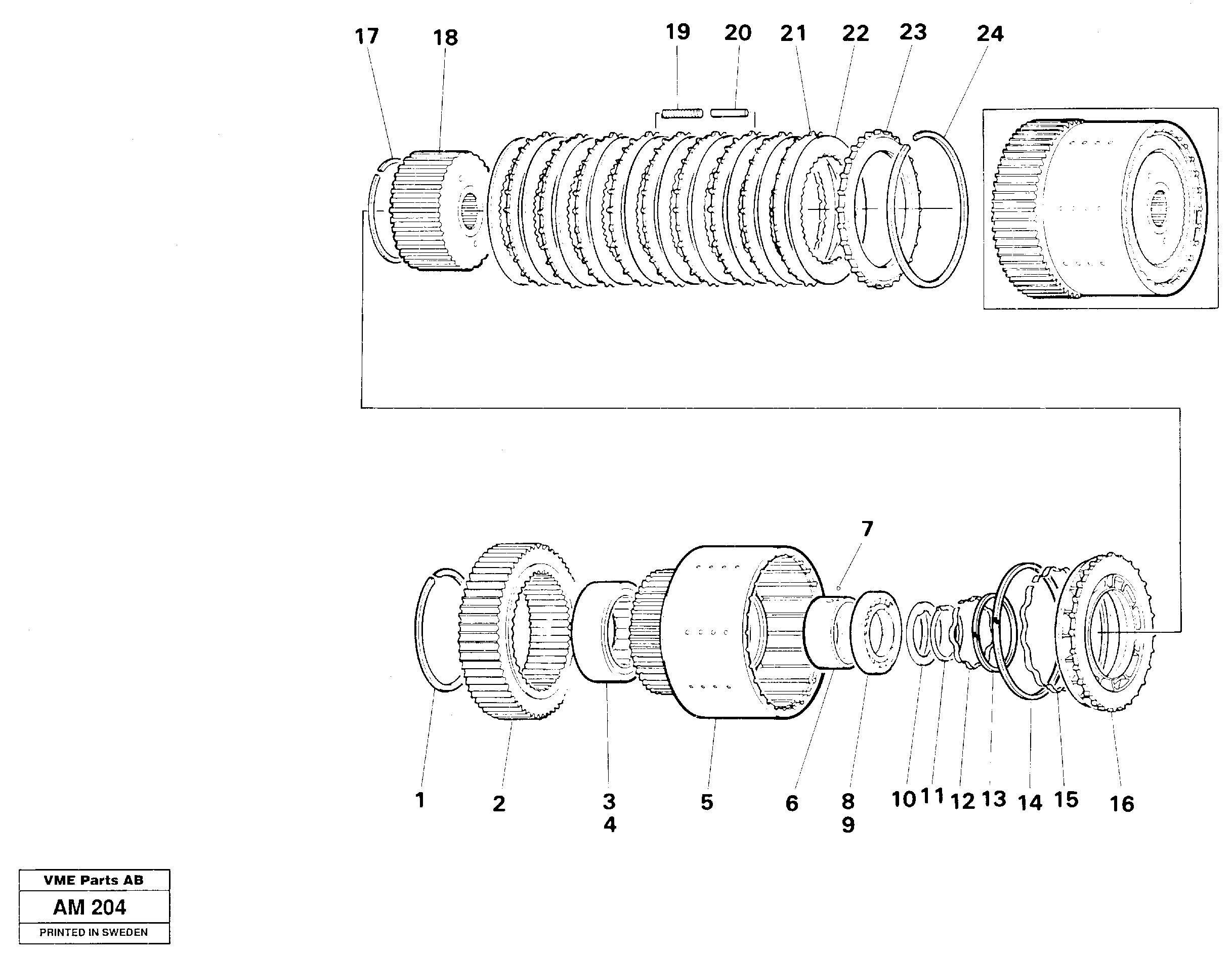 Схема запчастей Volvo L330C - 59781 Clutch drum, First & second L330C VOLVO BM VOLVO BM L330C SER NO - 60187