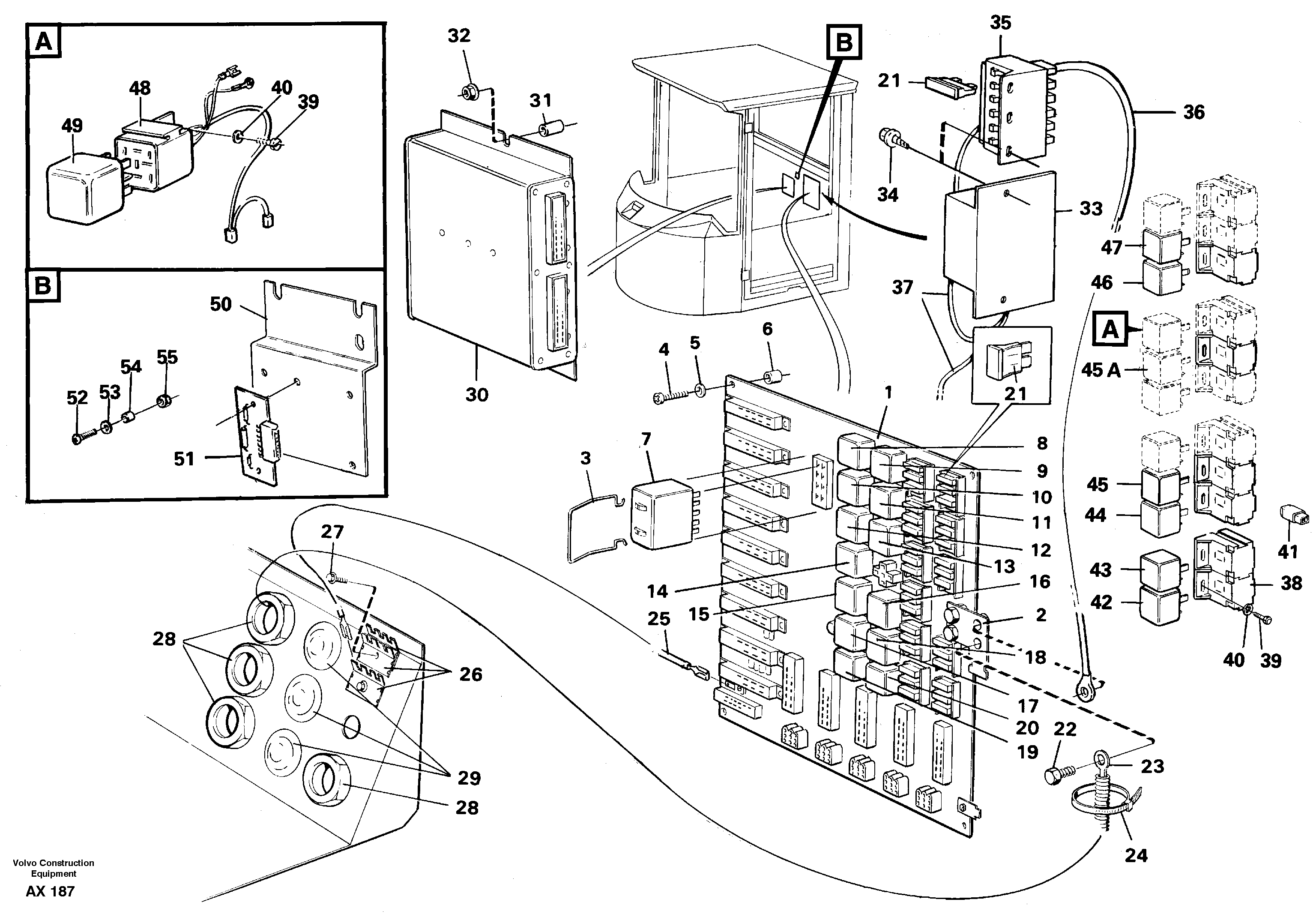 Схема запчастей Volvo L330C - 16287 Electrical distribution box L330C SER NO 60188-