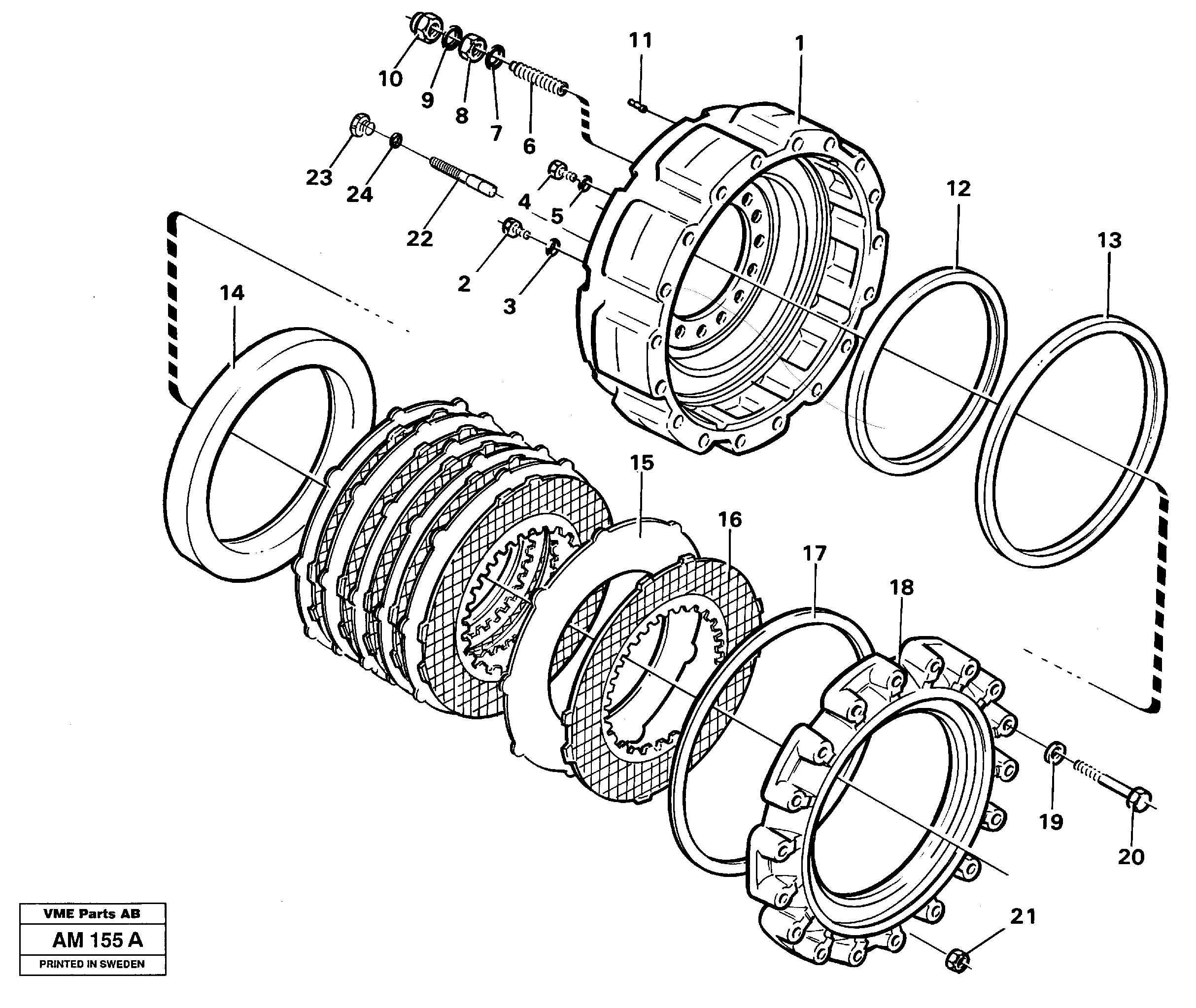 Схема запчастей Volvo L330C - 59783 Wheel brake, front L330C VOLVO BM VOLVO BM L330C SER NO - 60187
