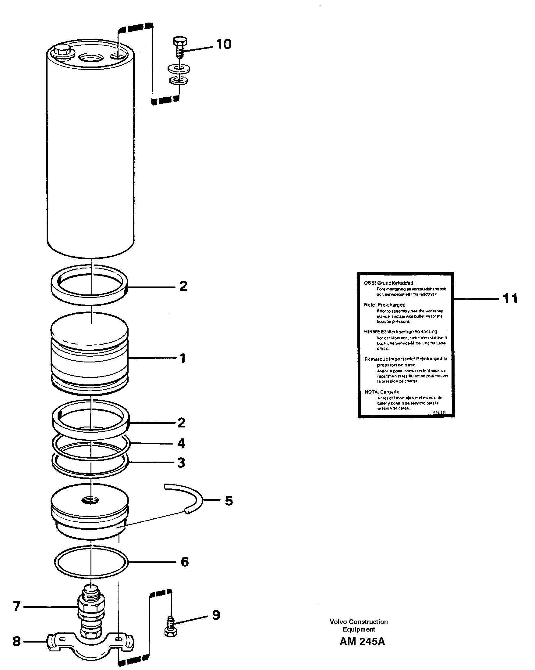 Схема запчастей Volvo L330C - 34718 Гидроаккумулятор L330C VOLVO BM VOLVO BM L330C SER NO - 60187