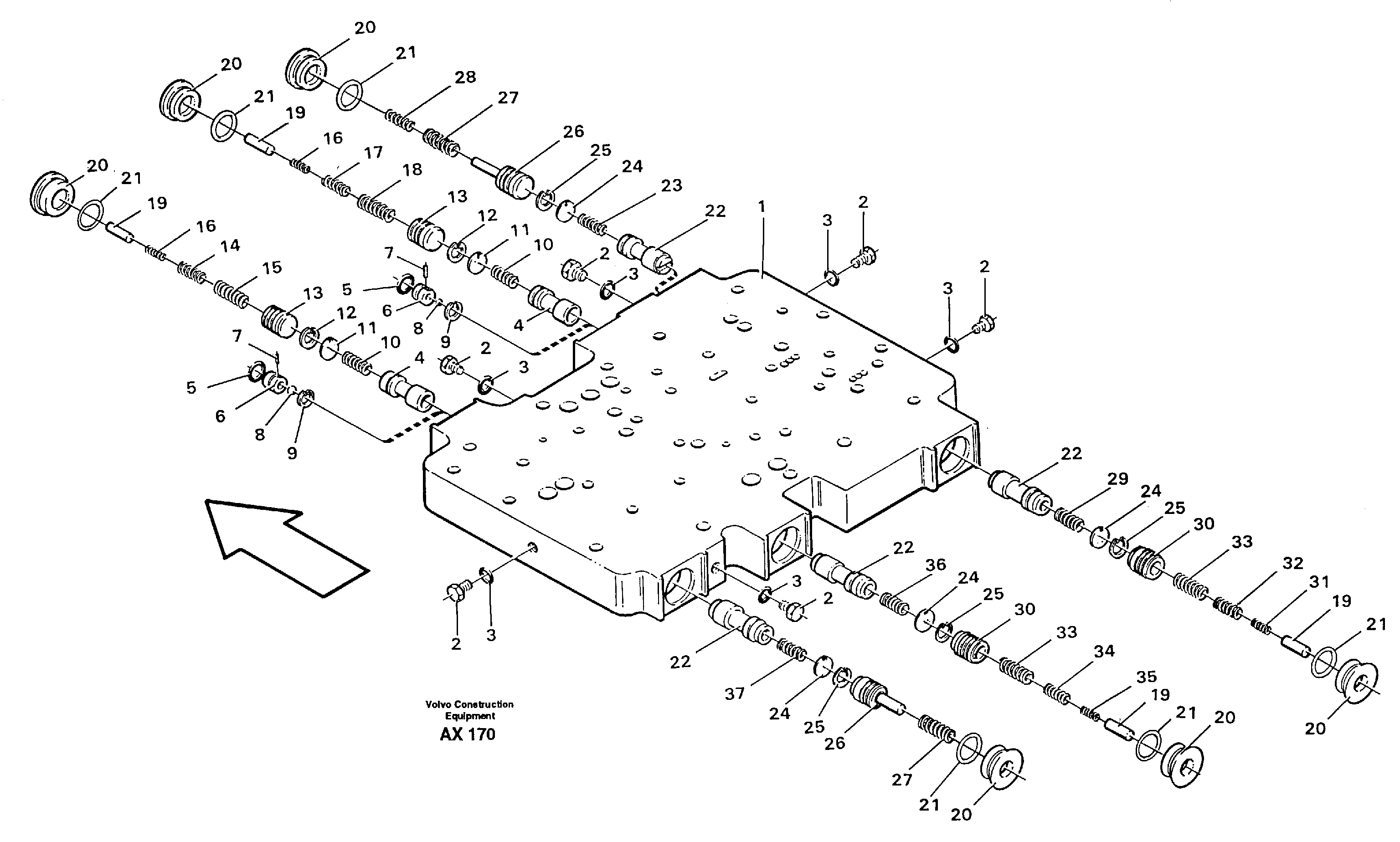Схема запчастей Volvo L330C - 16293 Damping valve block L330C SER NO 60188-