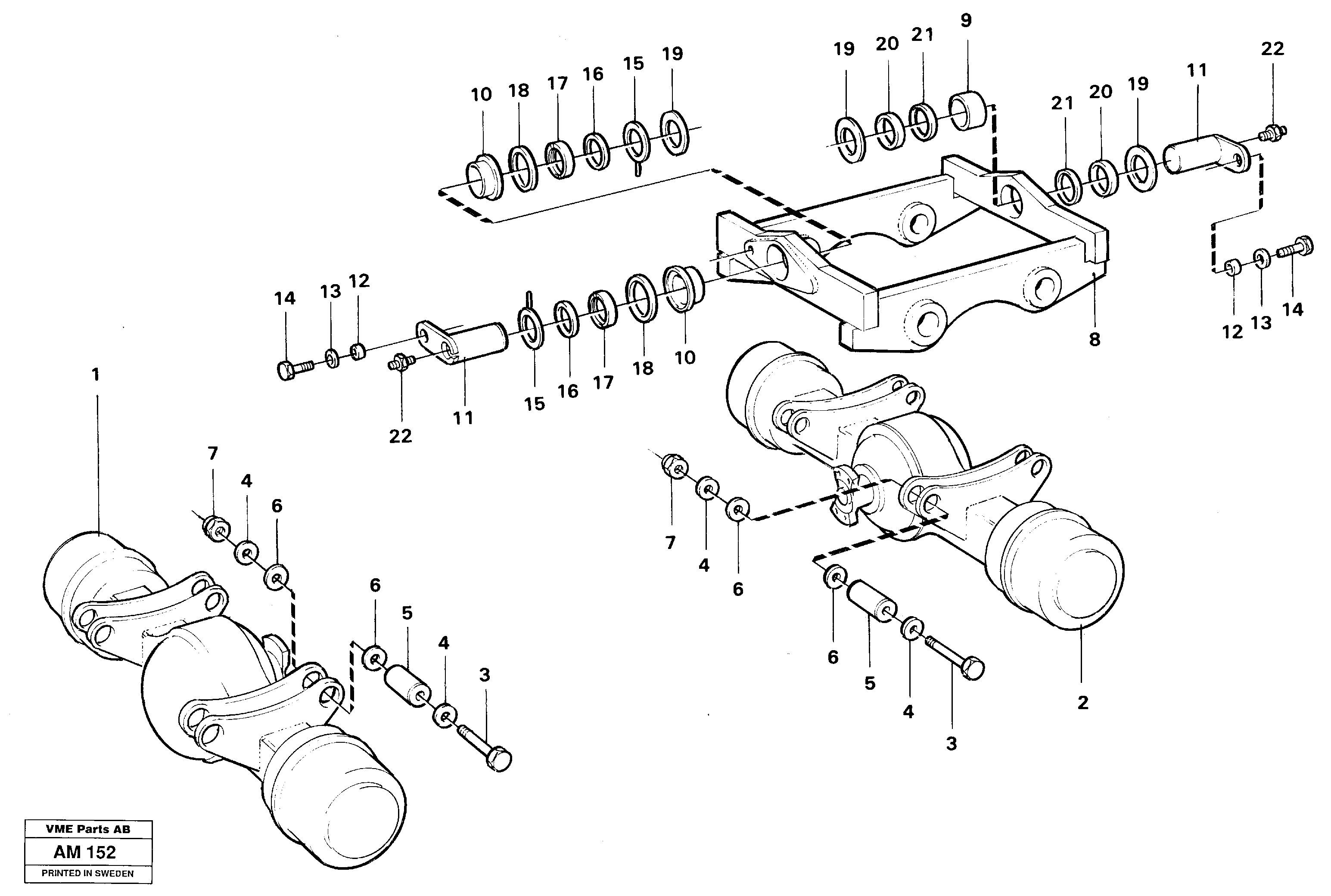 Схема запчастей Volvo L330C - 10979 Axle suspension L330C VOLVO BM VOLVO BM L330C SER NO - 60187