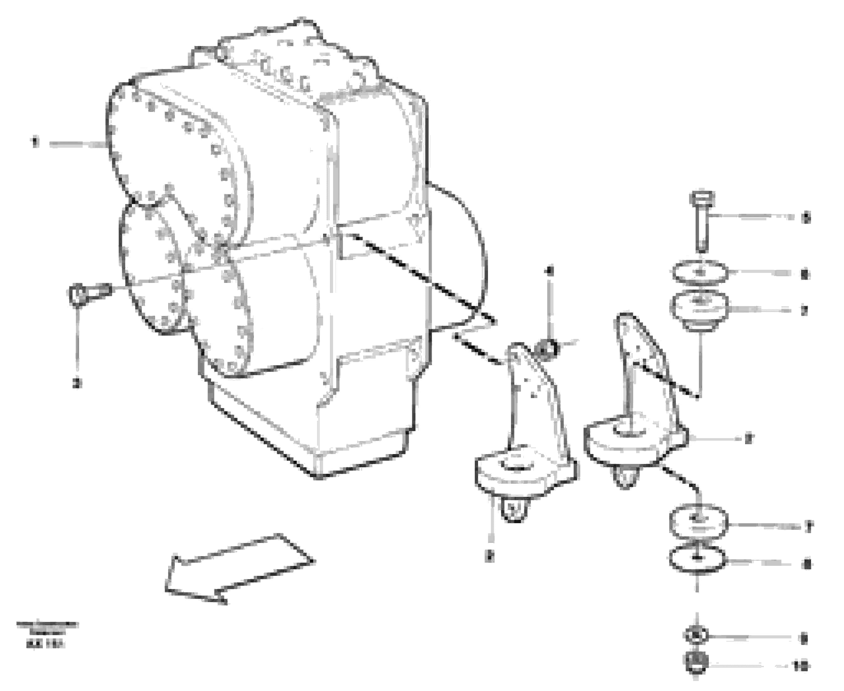 Схема запчастей Volvo L330C - 20453 Крепление коробки передач L330C SER NO 60188-