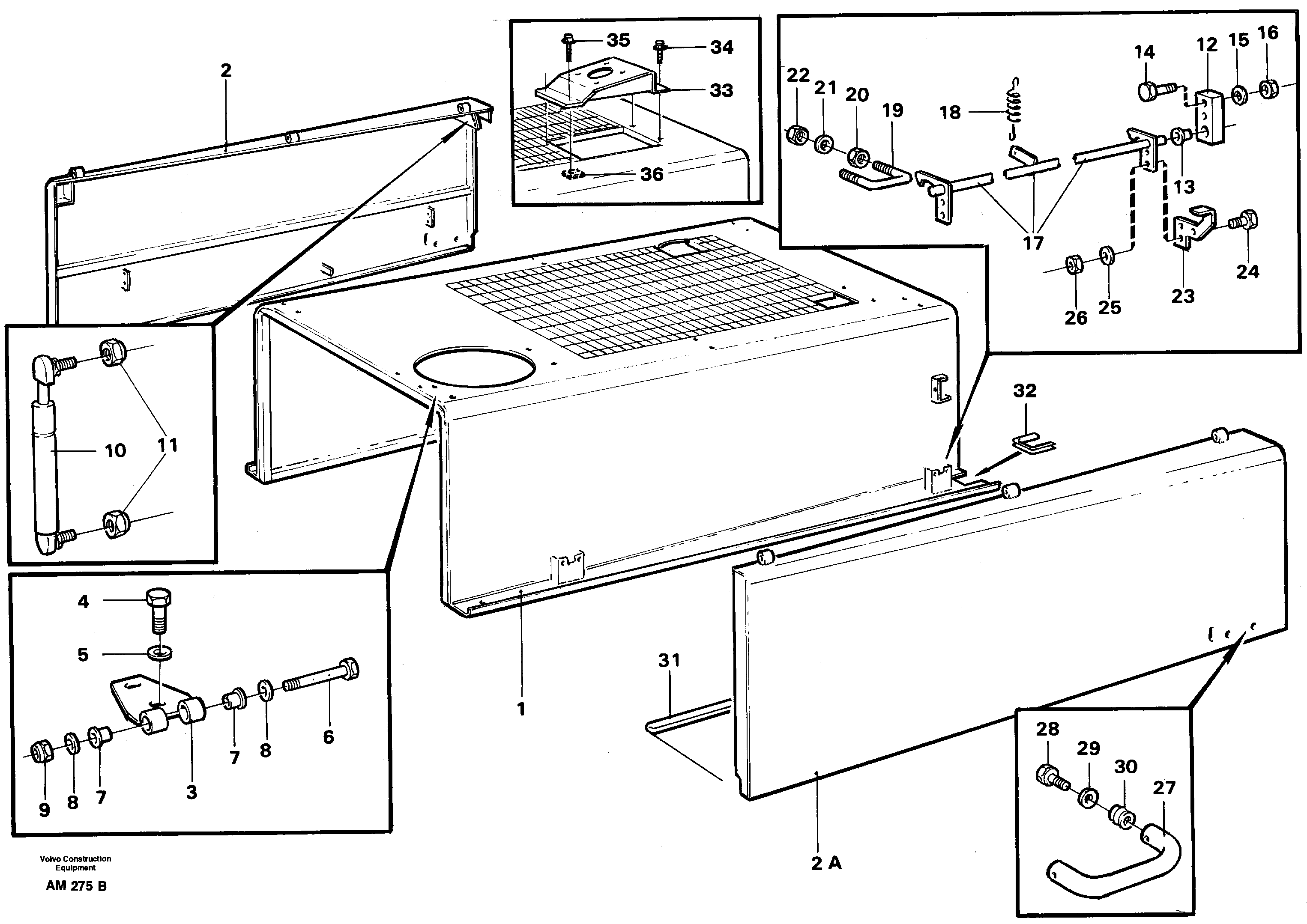 Схема запчастей Volvo L330C - 65878 Крышка двигателя L330C VOLVO BM VOLVO BM L330C SER NO - 60187