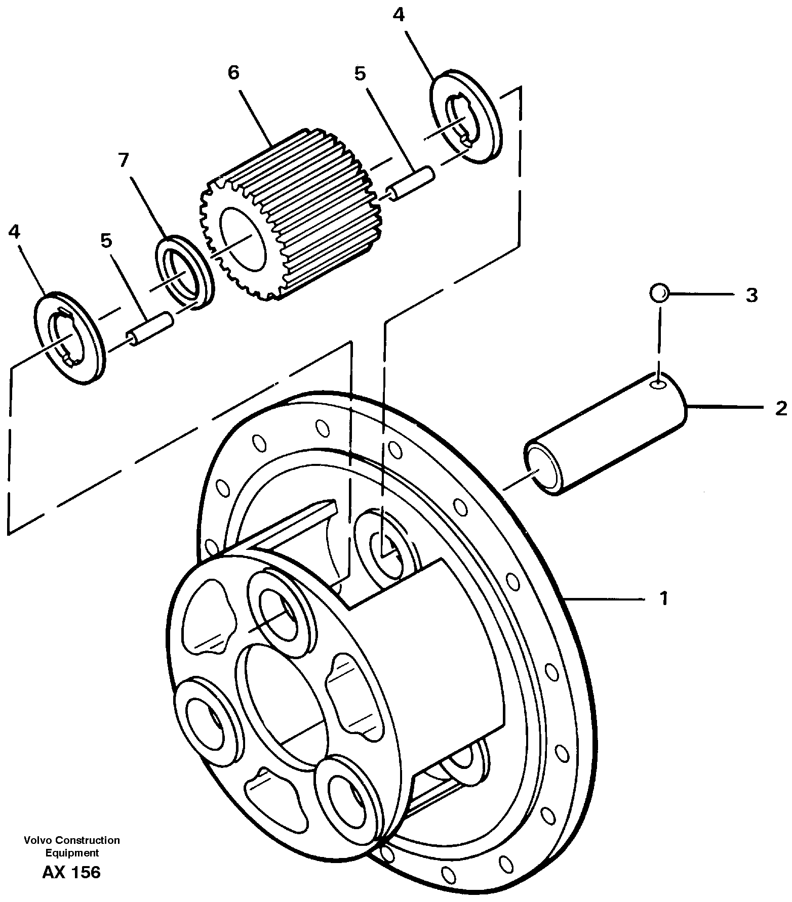 Схема запчастей Volvo L330C - 23434 Planet carrier Front / rear L330C SER NO 60188-
