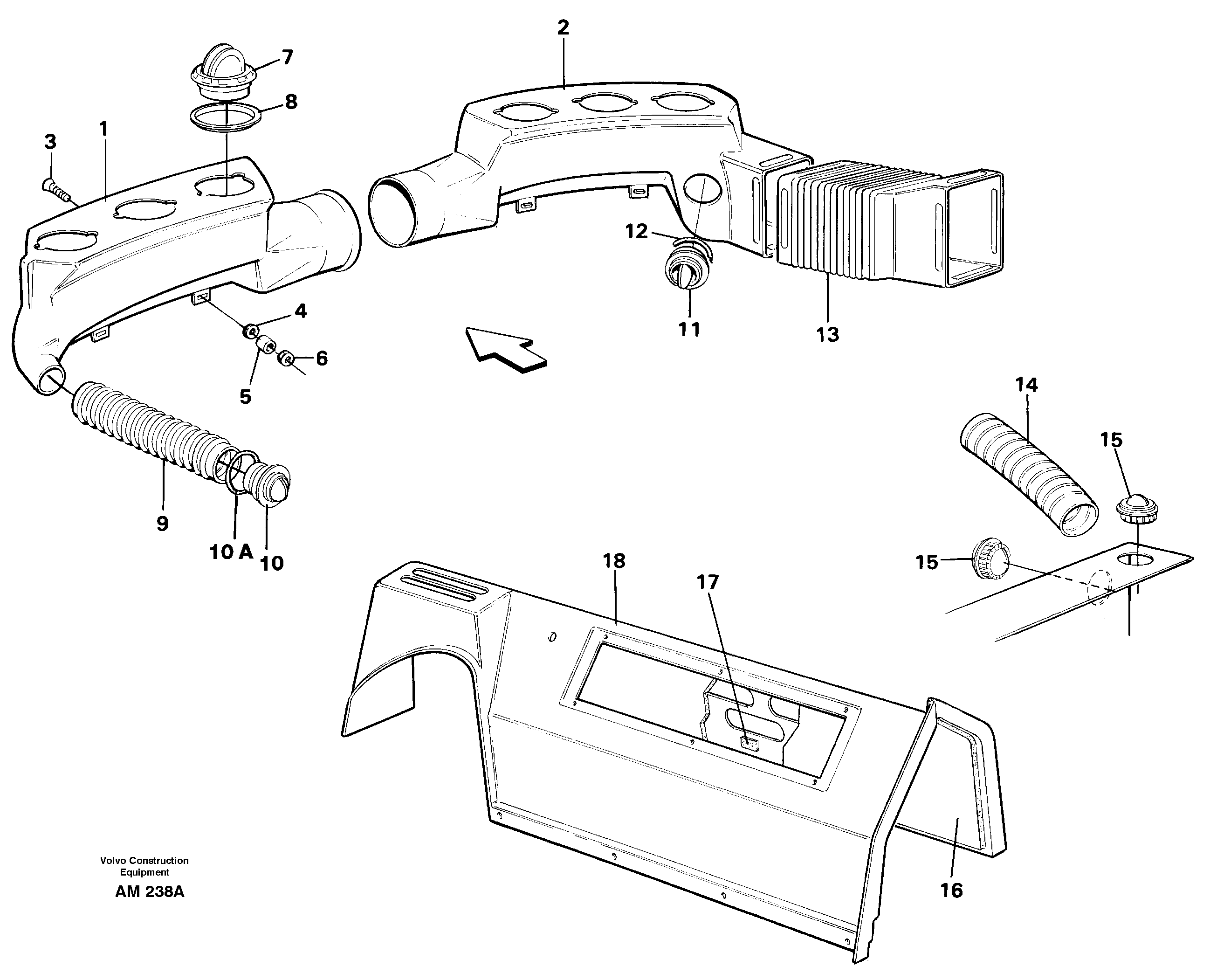Схема запчастей Volvo L330C - 47155 Air ducts L330C VOLVO BM VOLVO BM L330C SER NO - 60187