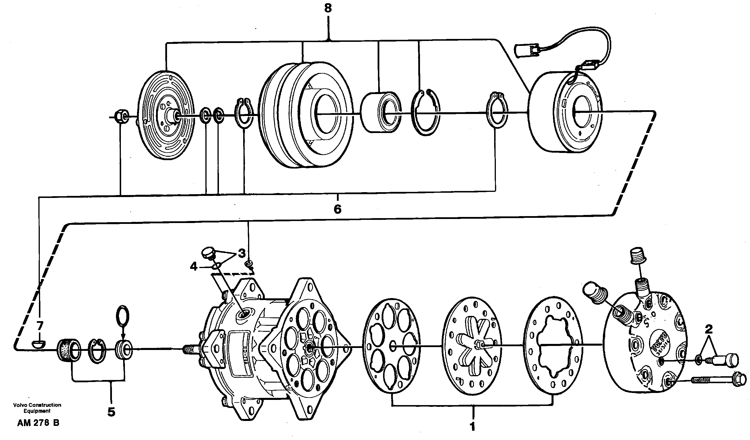 Схема запчастей Volvo L330C - 35366 Air compressor L330C VOLVO BM VOLVO BM L330C SER NO - 60187