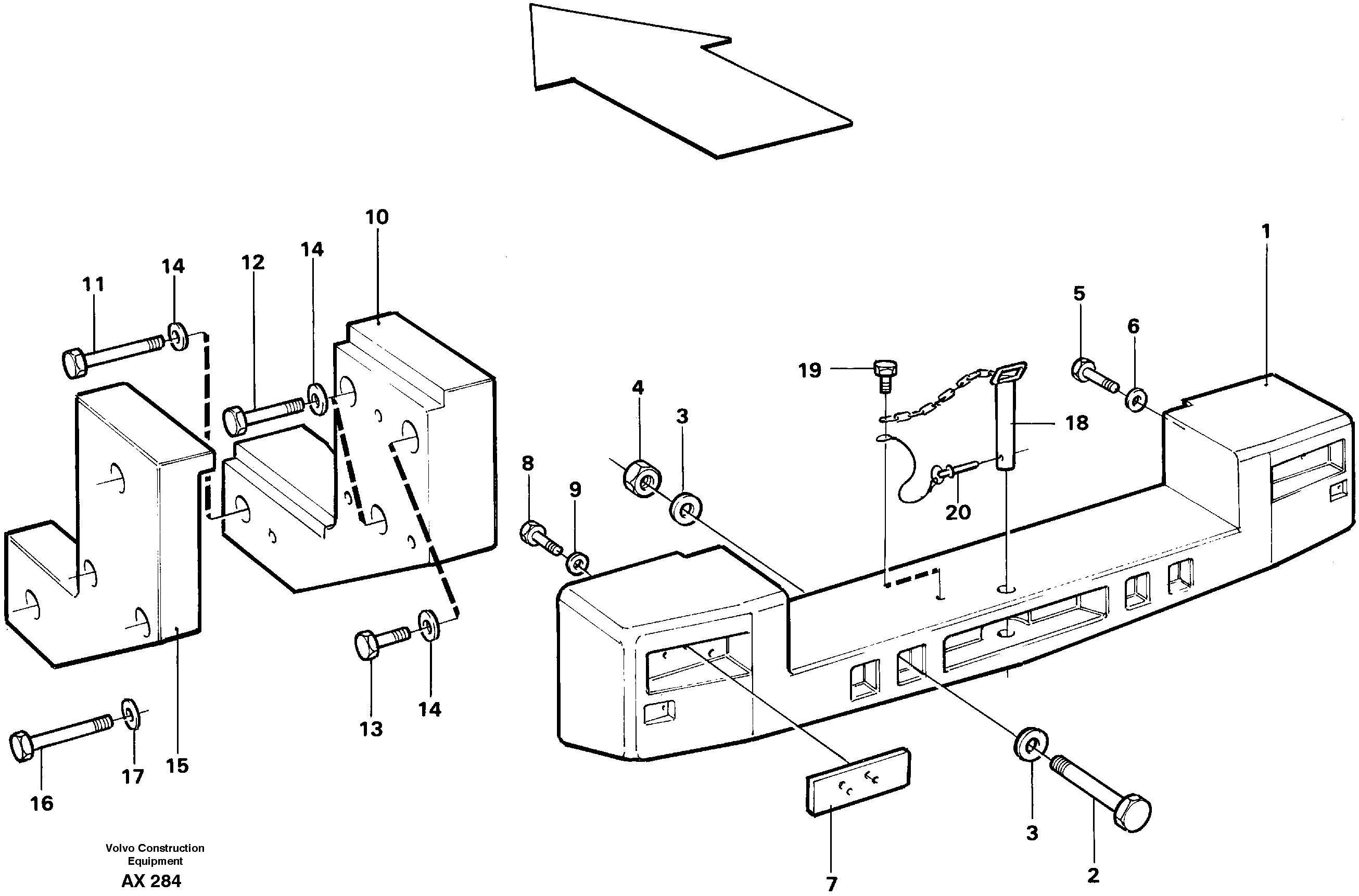 Схема запчастей Volvo L330C - 57182 Противовес L330C SER NO 60188-