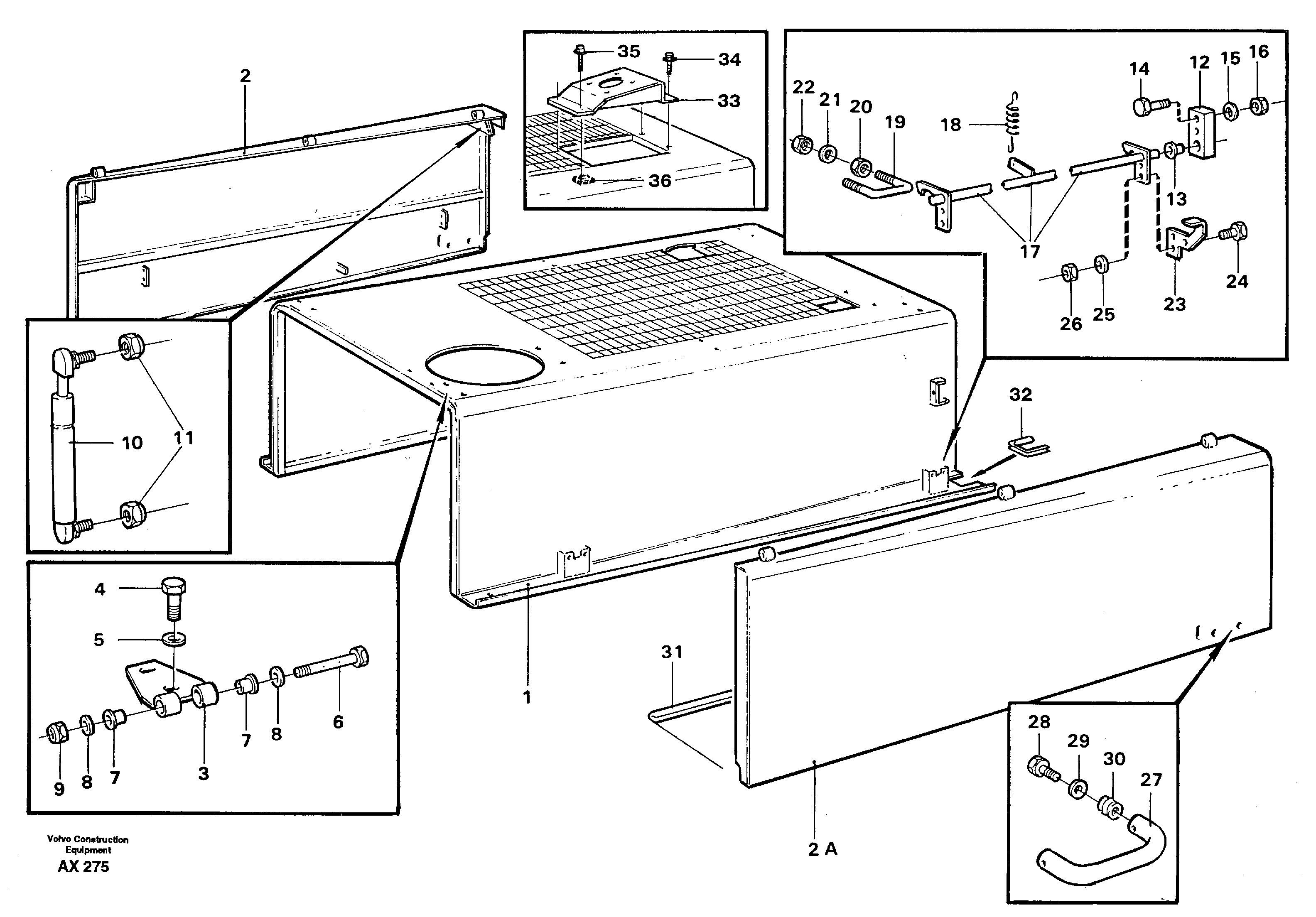 Схема запчастей Volvo L330C - 65909 Крышка двигателя L330C SER NO 60188-
