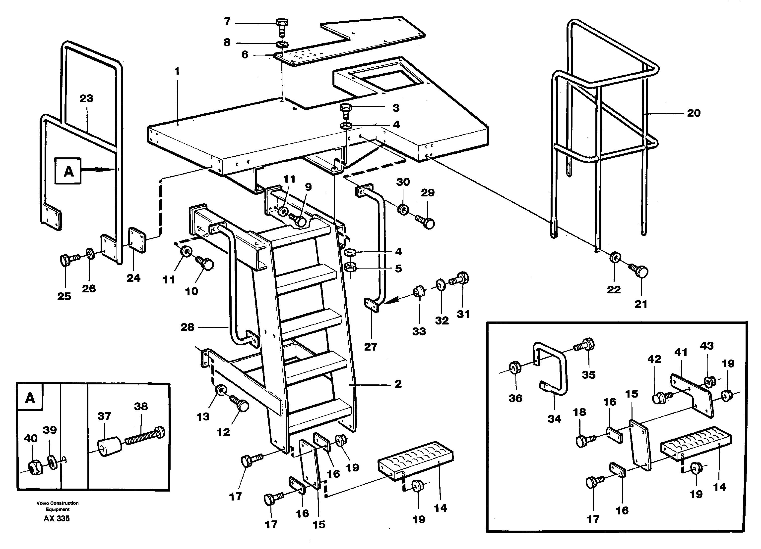 Схема запчастей Volvo L330C - 84769 Foot step L330C SER NO 60188-