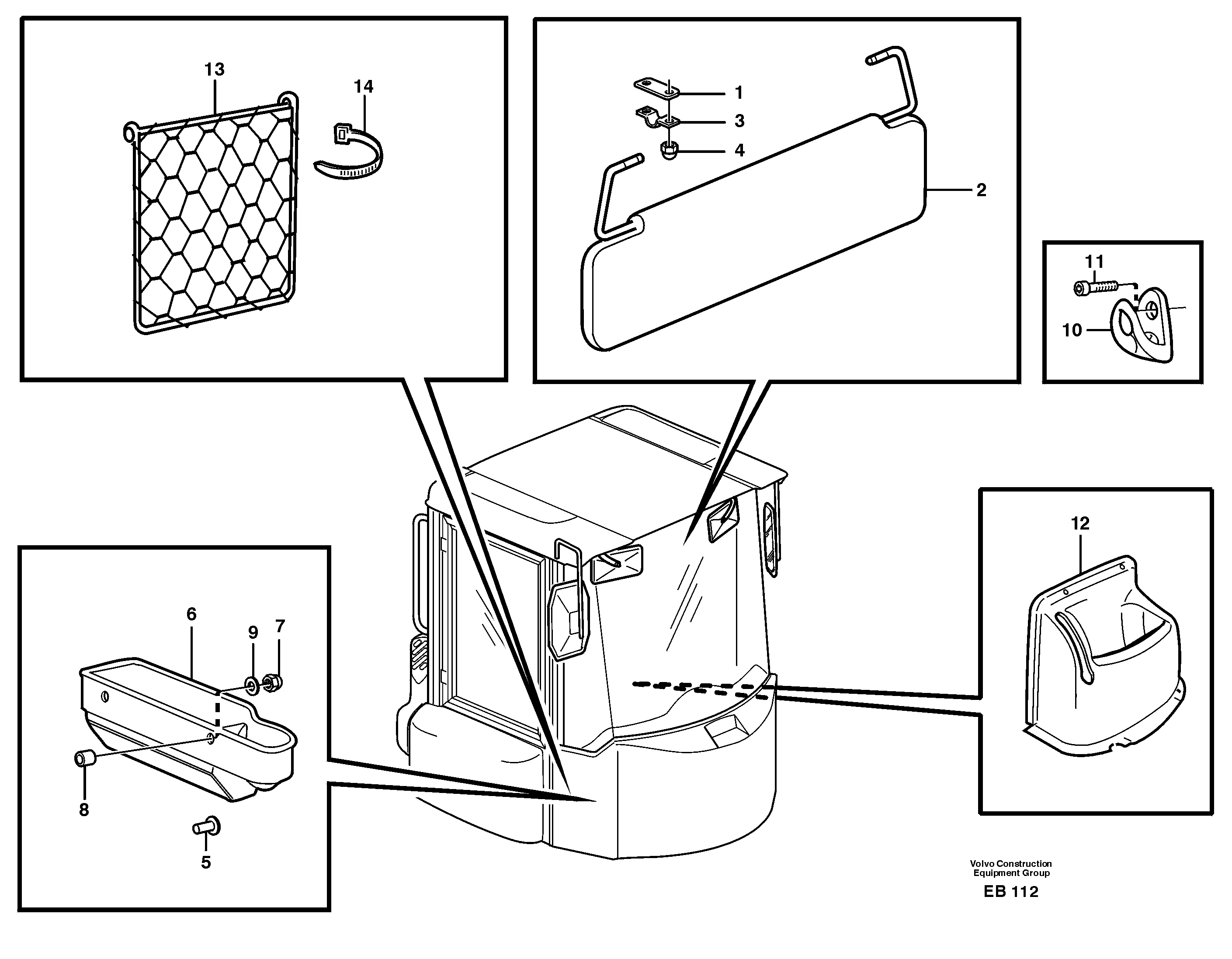 Схема запчастей Volvo L50E - 3717 Interior components L50E BRAZIL, S/N 71001 -