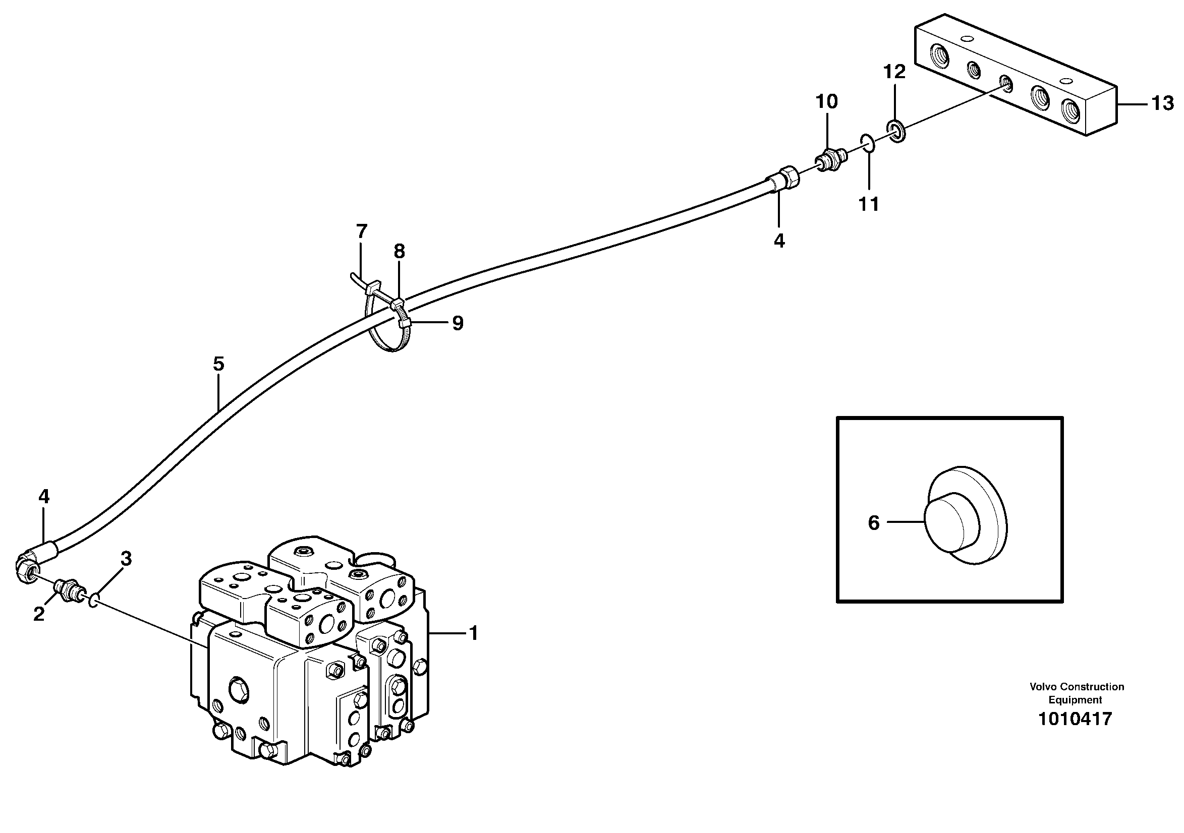 Схема запчастей Volvo L50E - 4501 Draining line - control valve L50E BRAZIL, S/N 71001 -