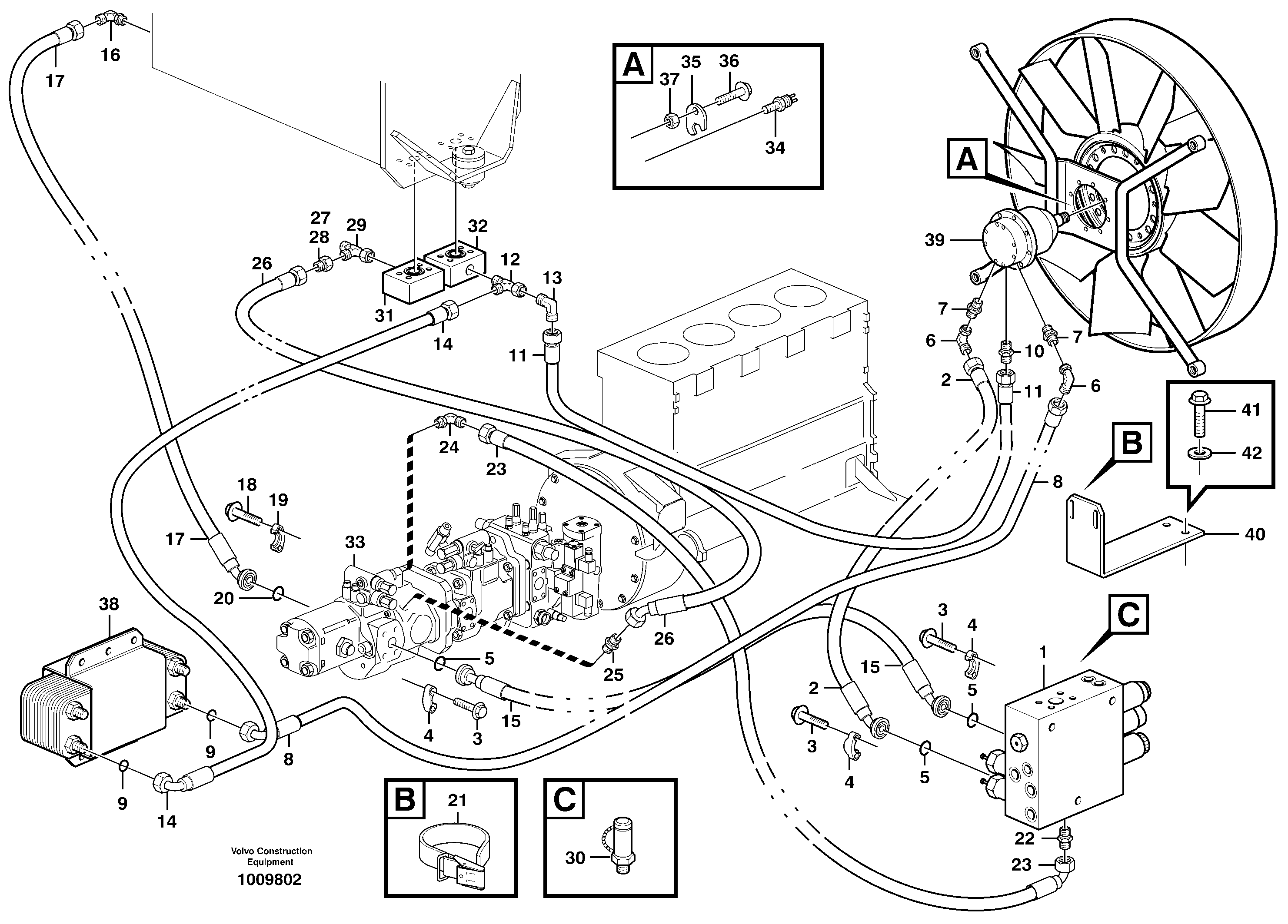 Схема запчастей Volvo L50E - 52524 Fan drive L50E BRAZIL, S/N 71001 -