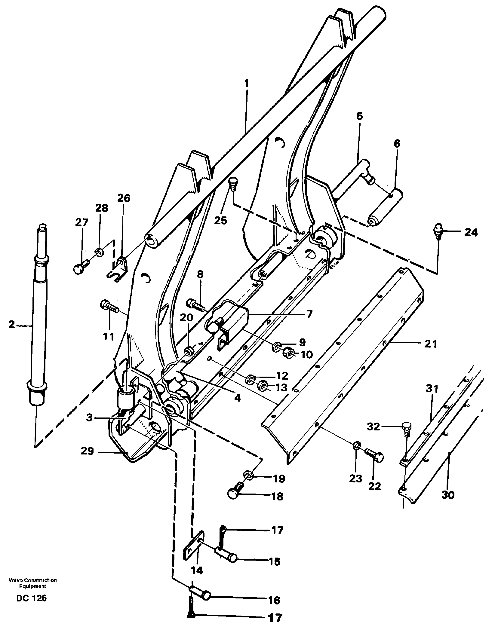 Схема запчастей Volvo L50E - 5105 Mechanical attachment bracket ATTACHMENTS ATTACHMENTS WHEEL LOADERS GEN. D - E
