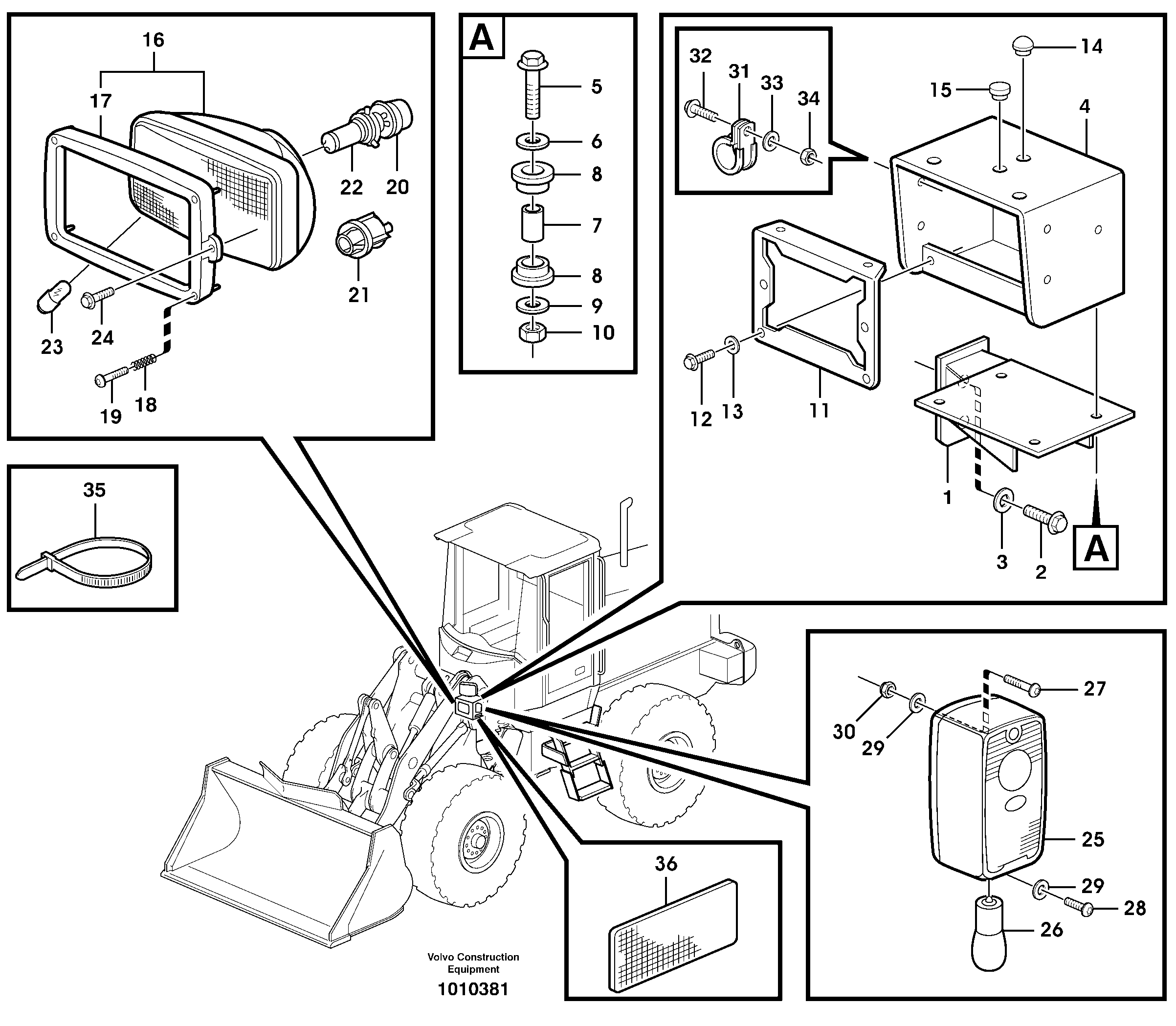 Схема запчастей Volvo L50E - 90972 Lighting, front L50E BRAZIL, S/N 71001 -