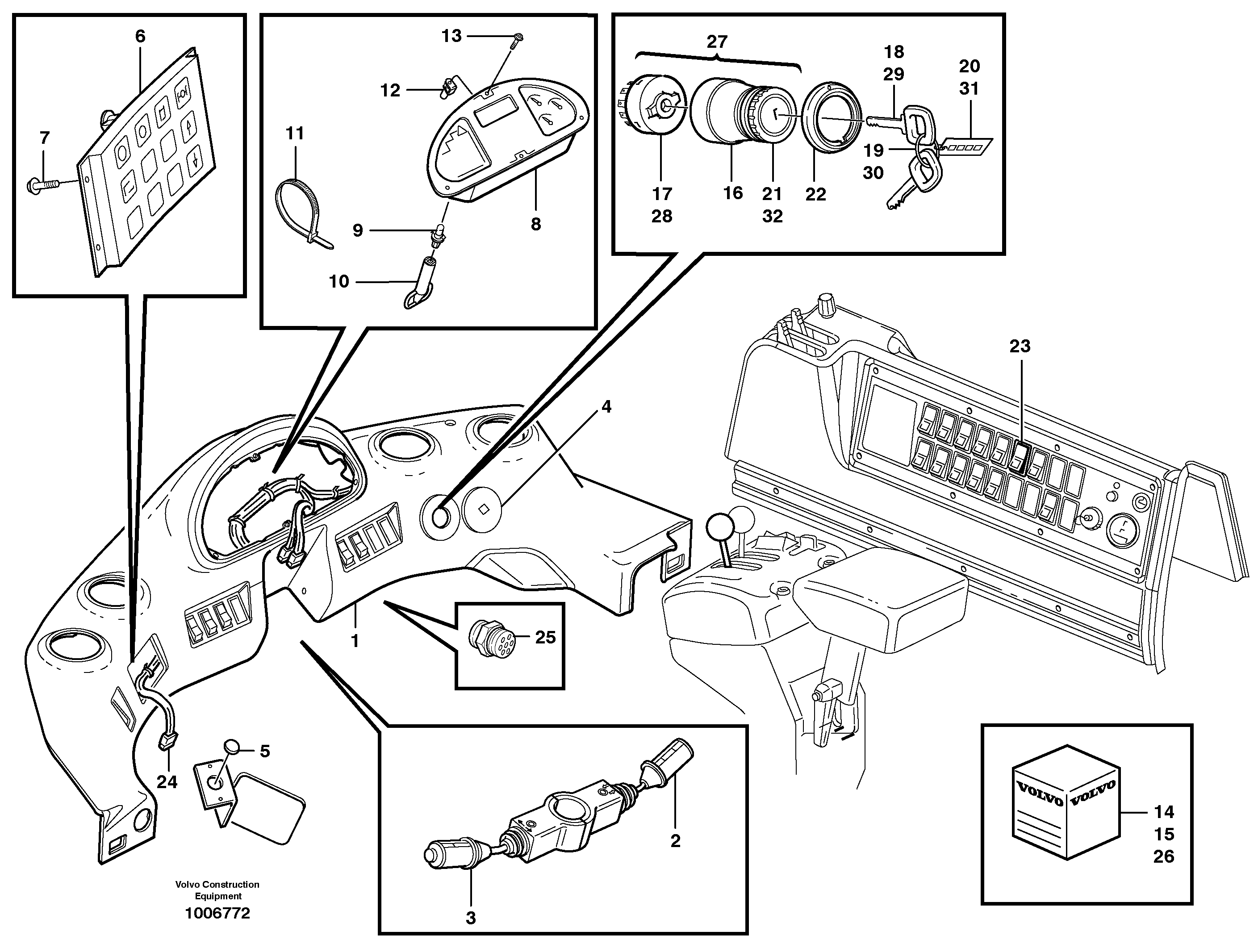 Схема запчастей Volvo L50E - 98048 Instrument panel L50E BRAZIL, S/N 71001 -