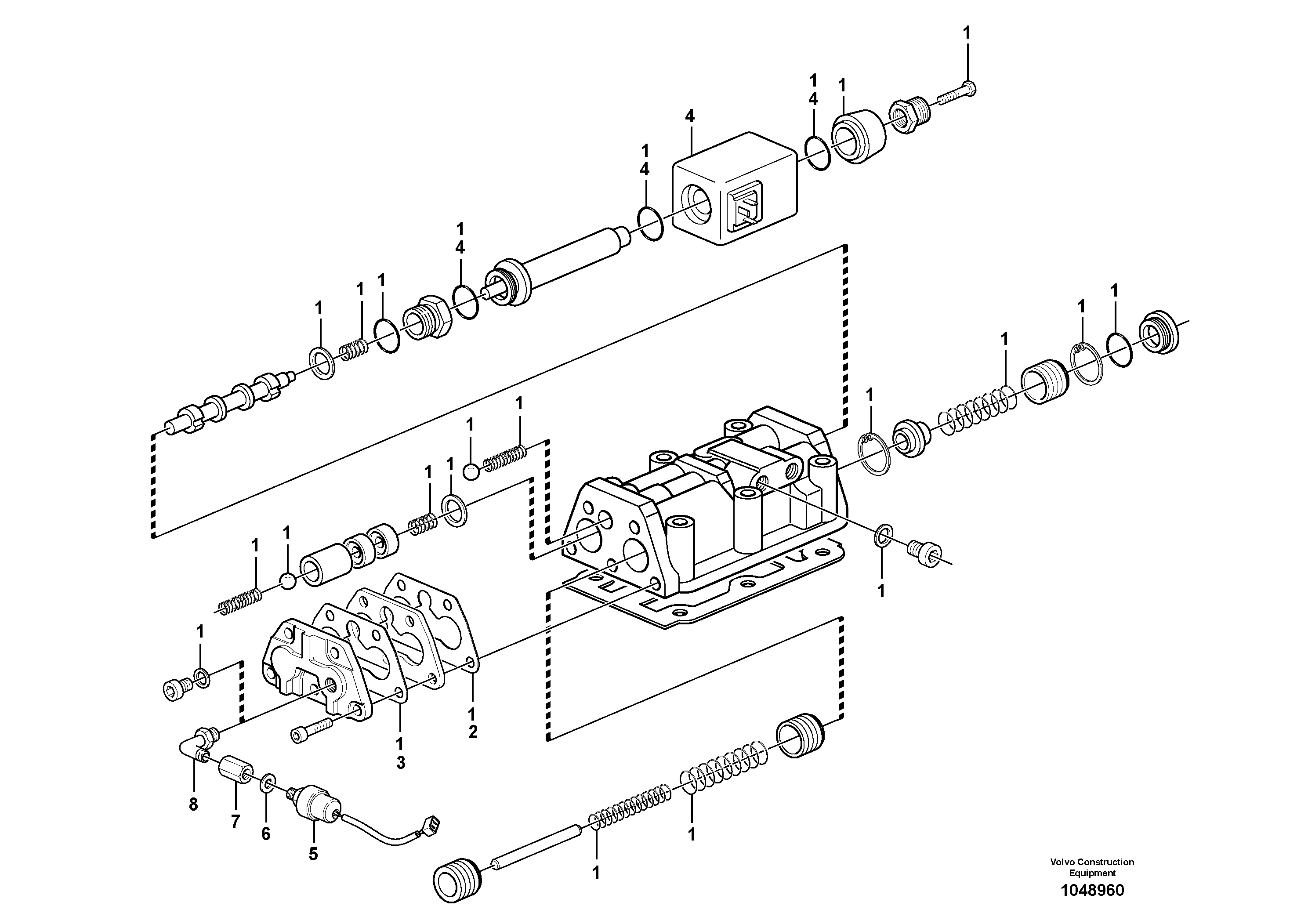 Схема запчастей Volvo L50E - 31281 Valve, circuit body and return valve L50E BRAZIL, S/N 71001 -
