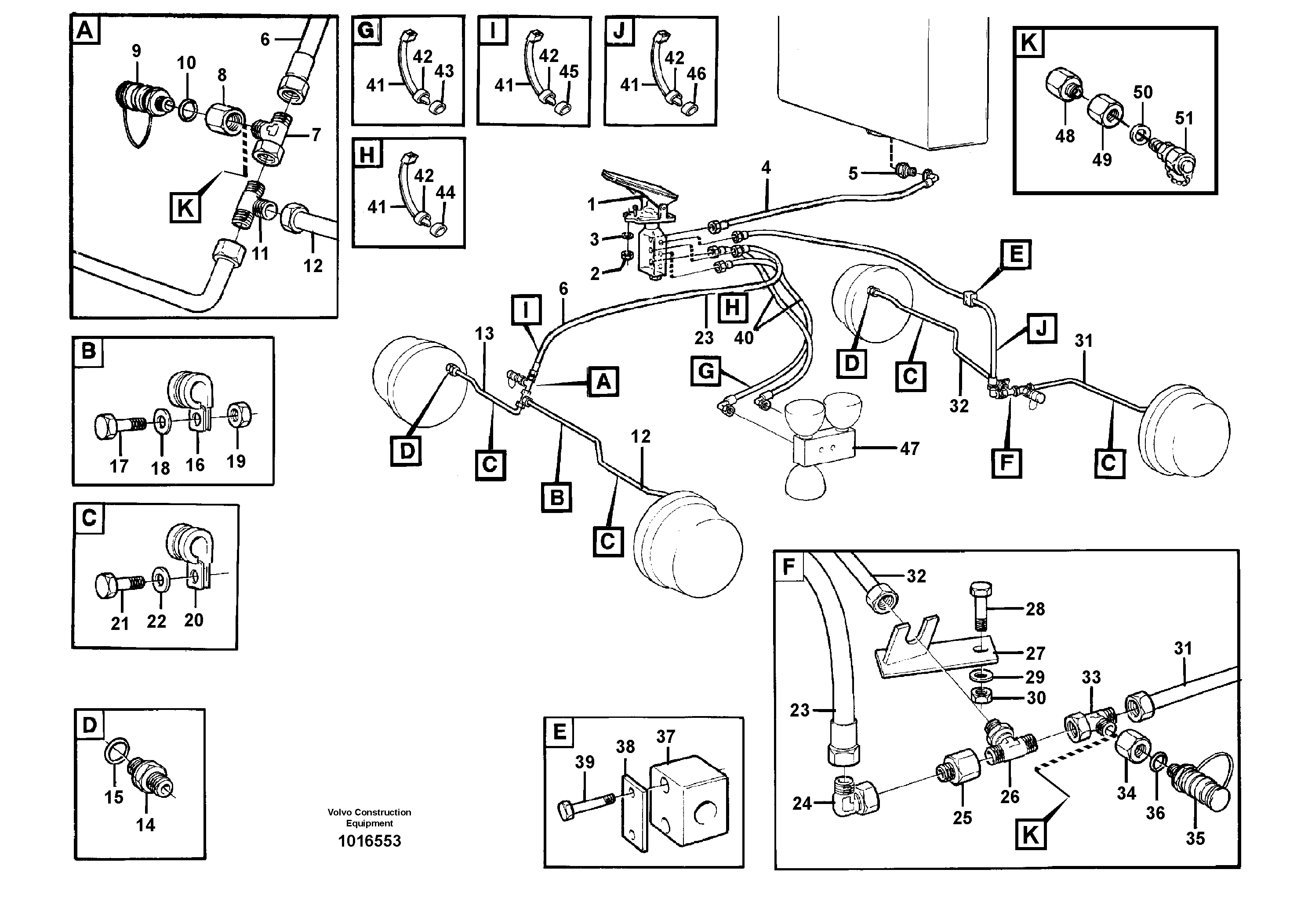 Схема запчастей Volvo L50E - 88262 Brake system L50E BRAZIL, S/N 71001 -