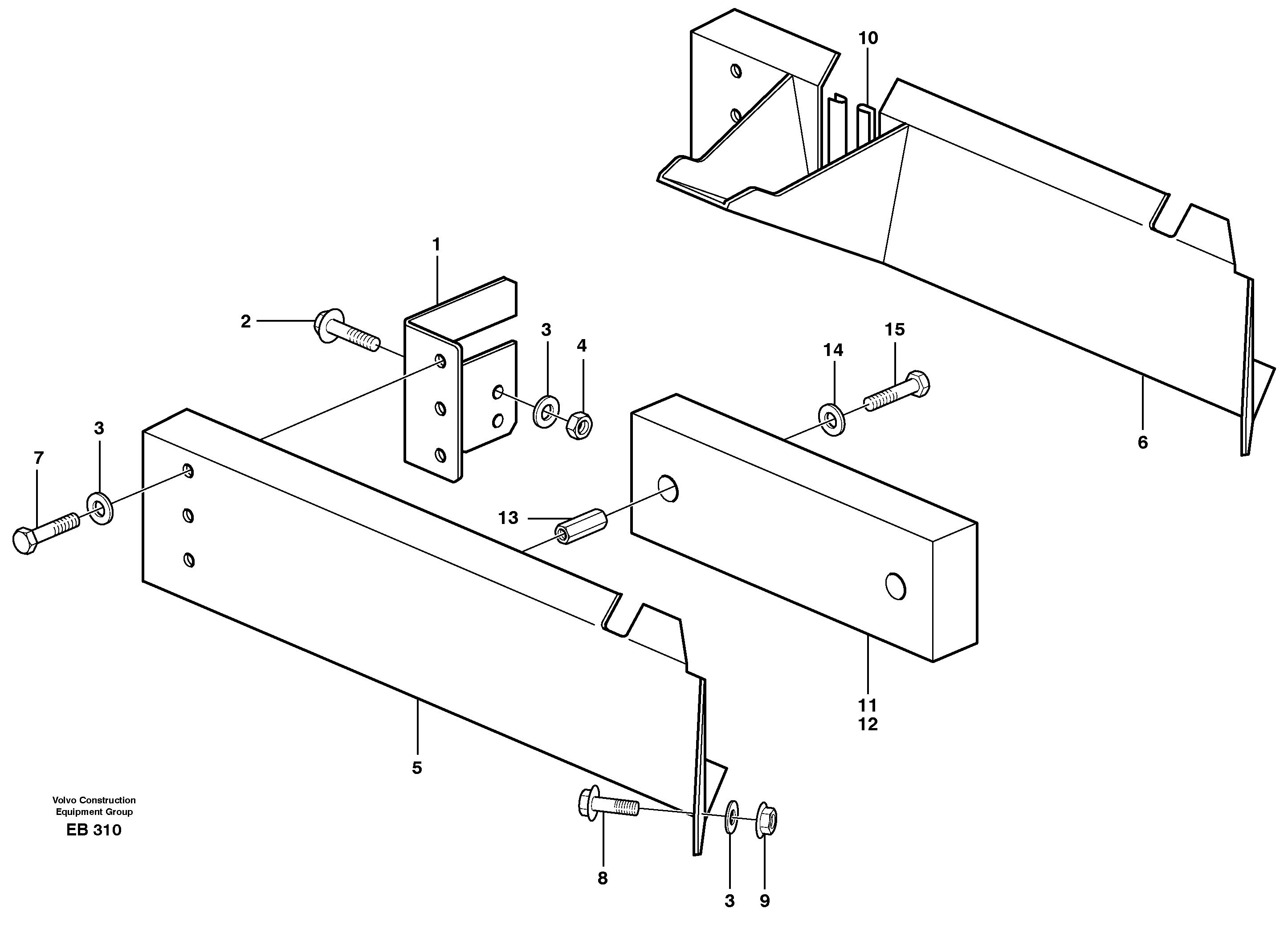 Схема запчастей Volvo L50E - 83459 Protecting plates L50E BRAZIL, S/N 71001 -