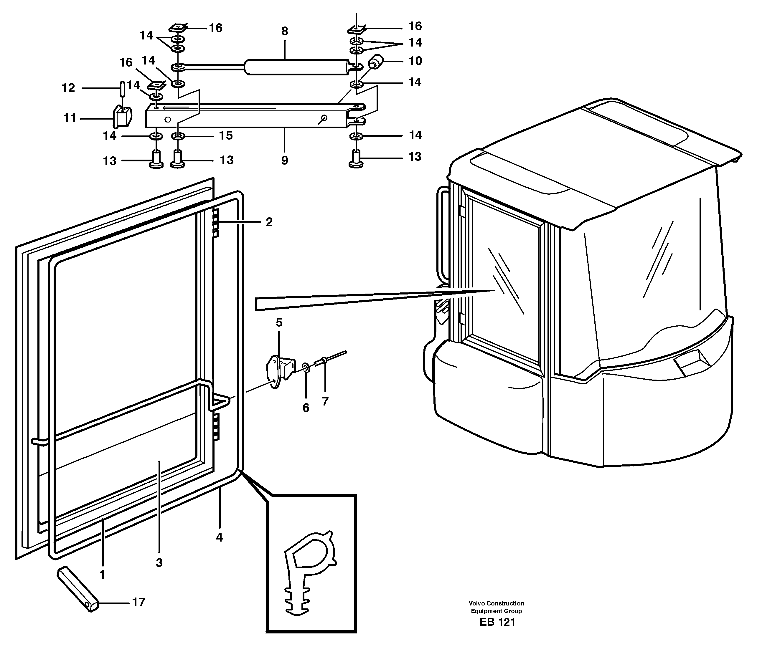 Схема запчастей Volvo L50E - 4078 Windows L50E BRAZIL, S/N 71001 -