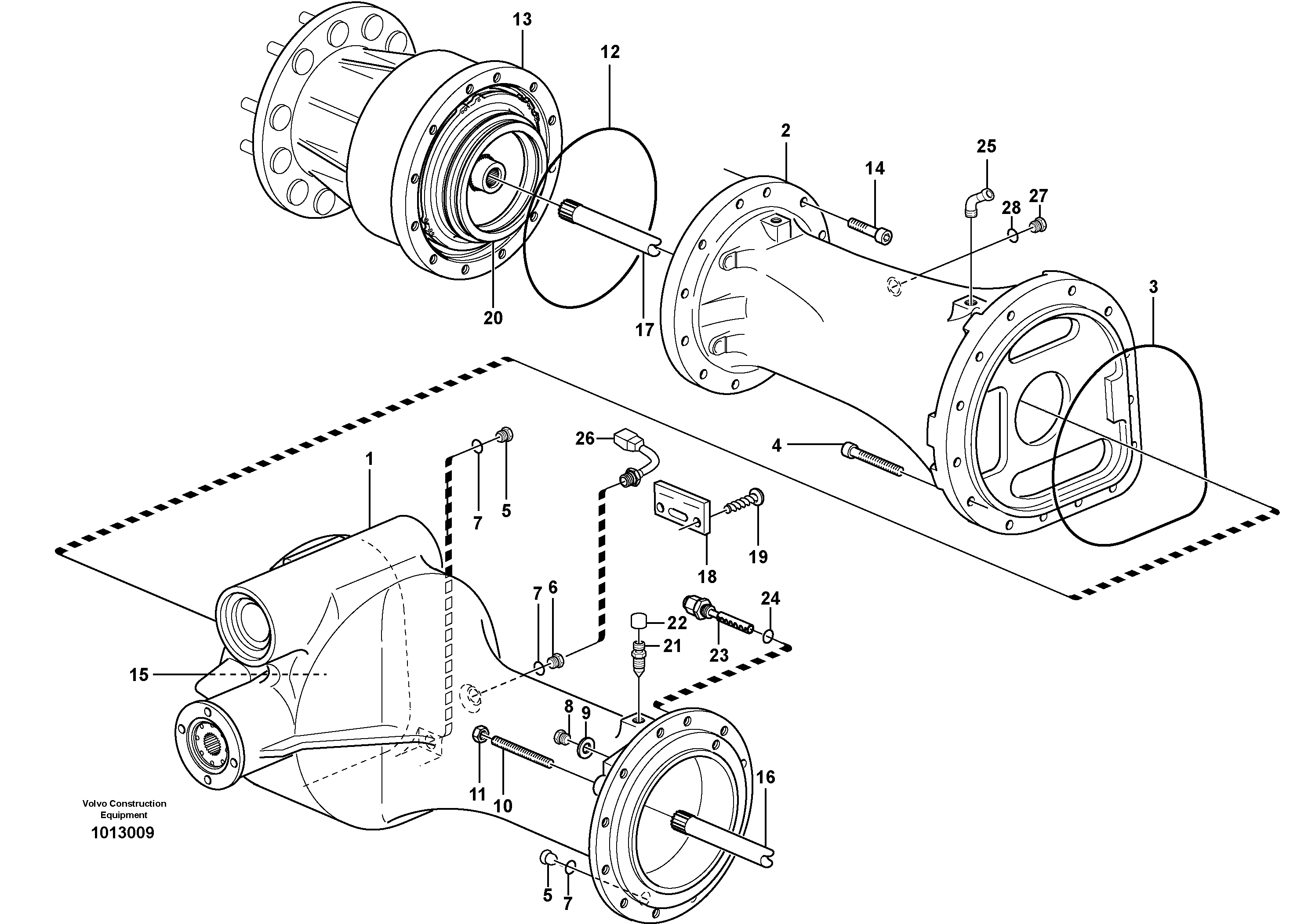 Схема запчастей Volvo L90F - 106979 Planet shaft, rear L90F