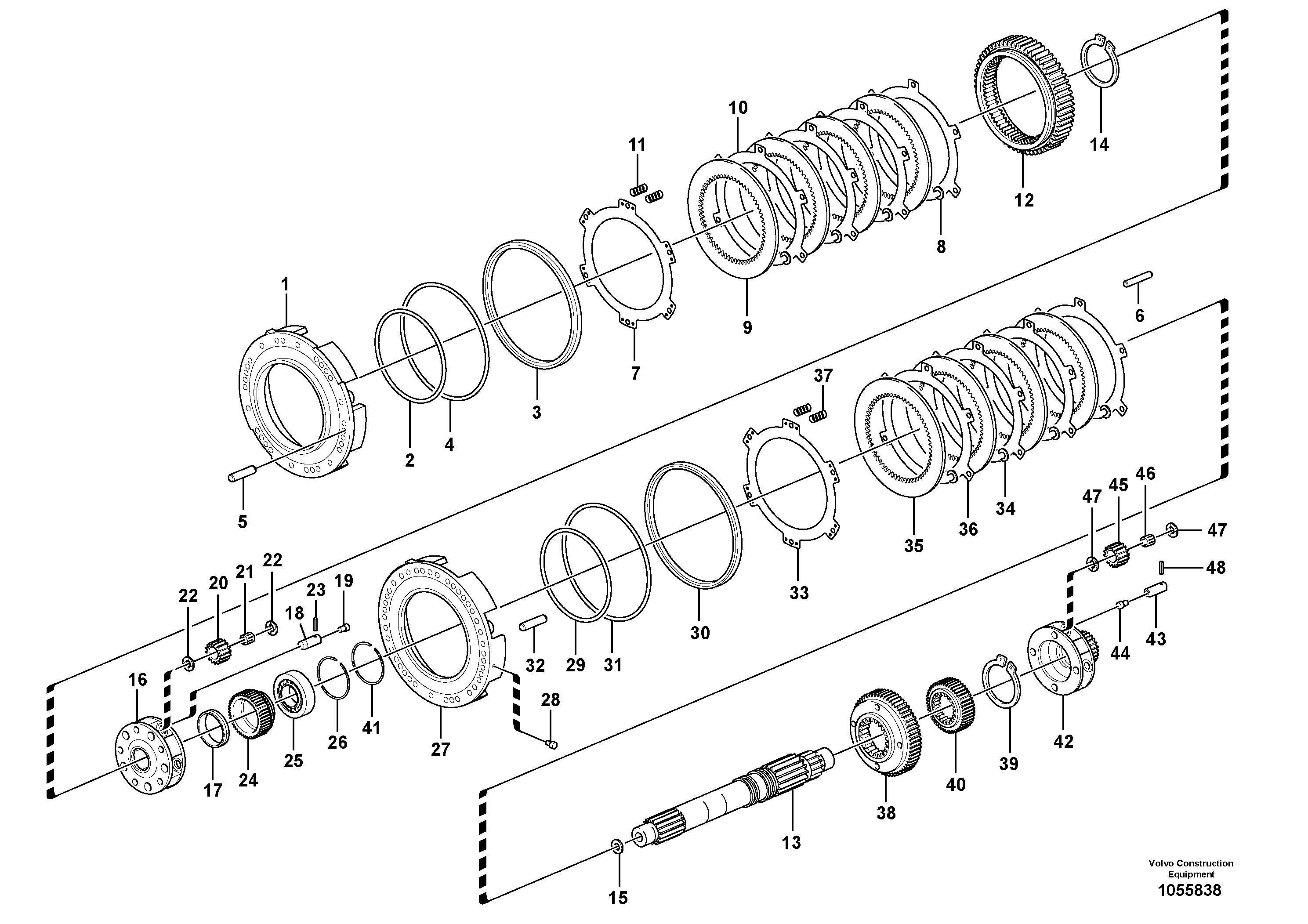 Схема запчастей Volvo L350F - 82724 1st gear and 3rd gear disc clutches L350F