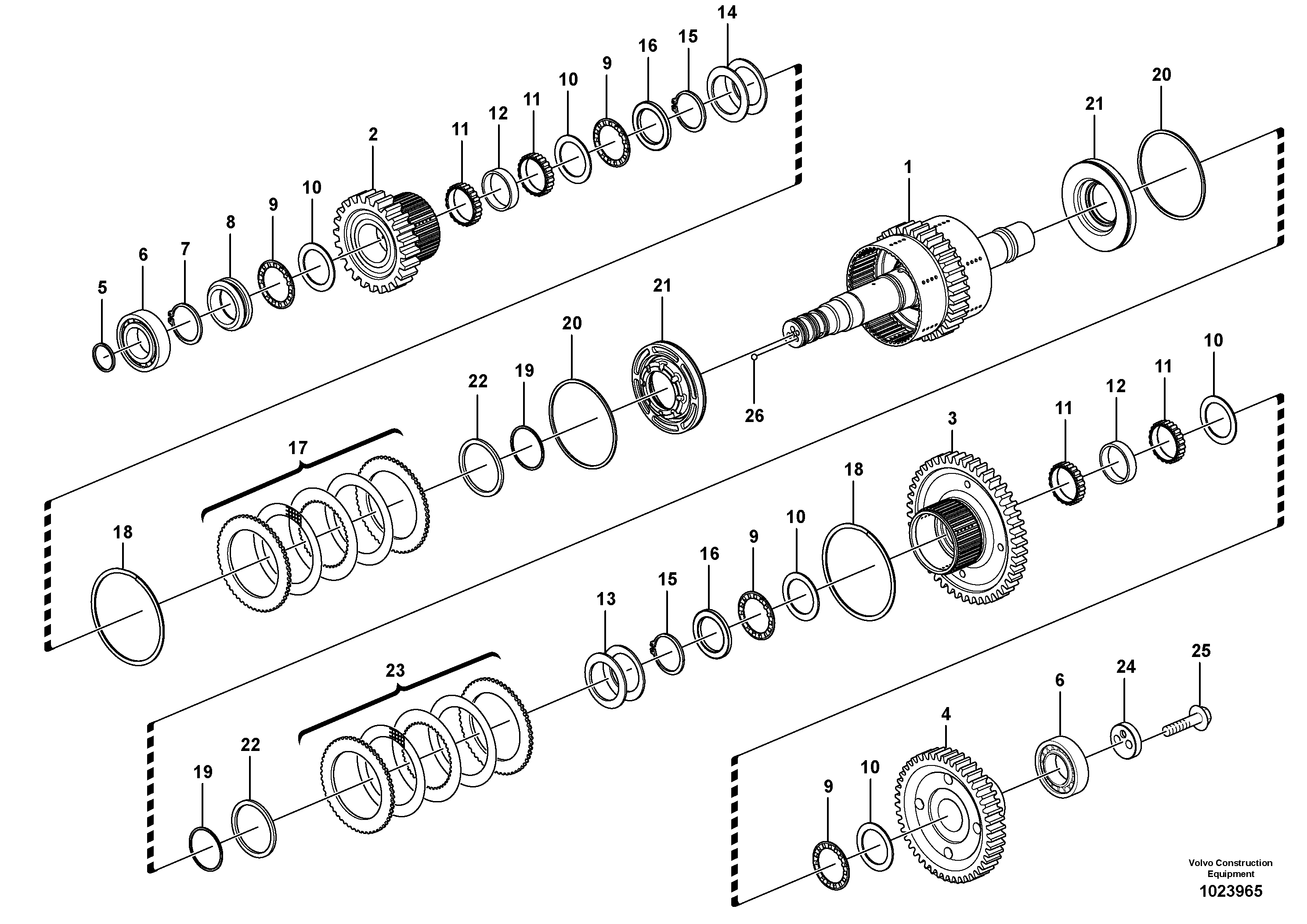 Схема запчастей Volvo L70F - 106484 Hydraulic clutch rear/4:th speeds L70F