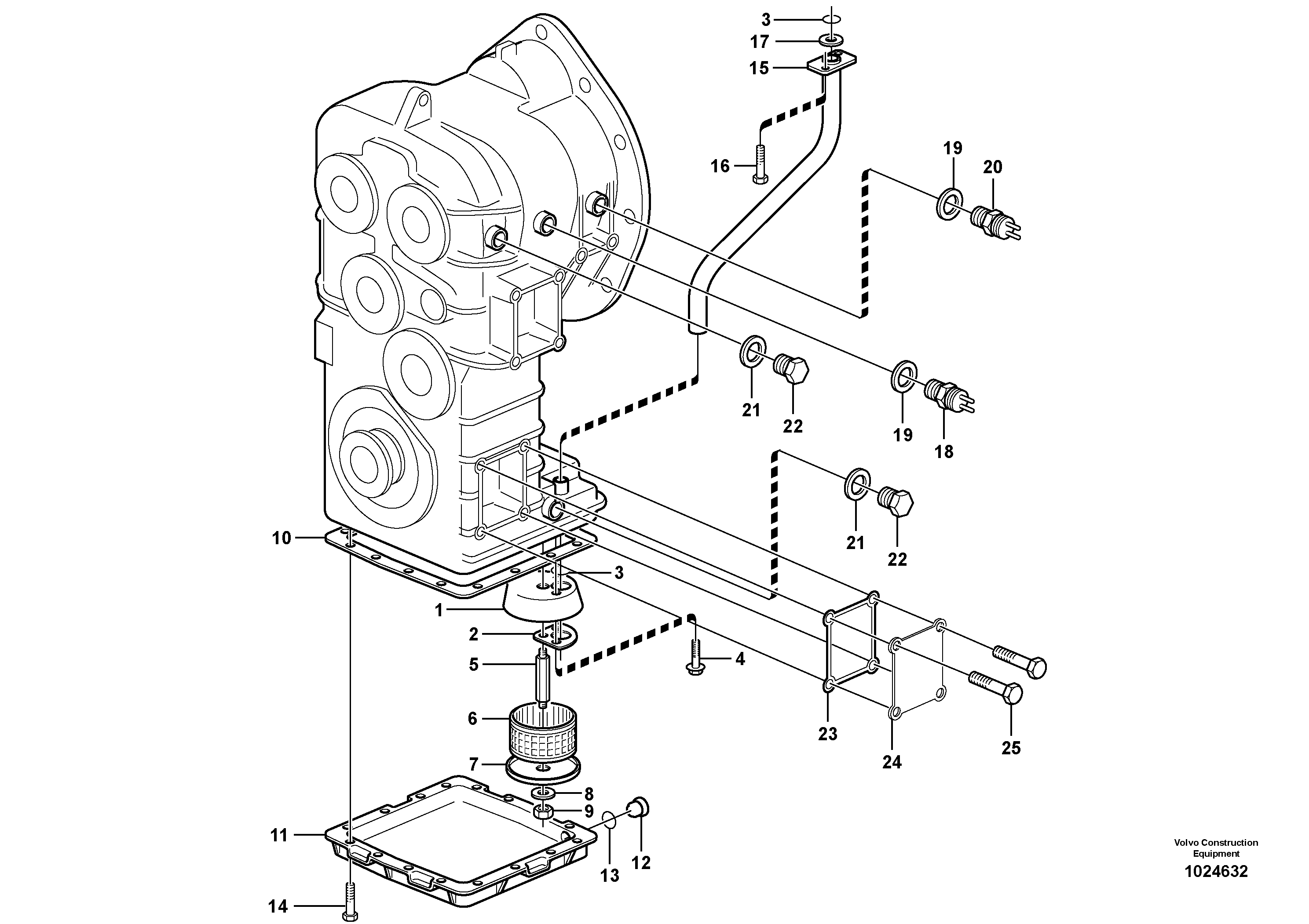 Схема запчастей Volvo L70F - 89401 Oil reservoir and strainer L70F
